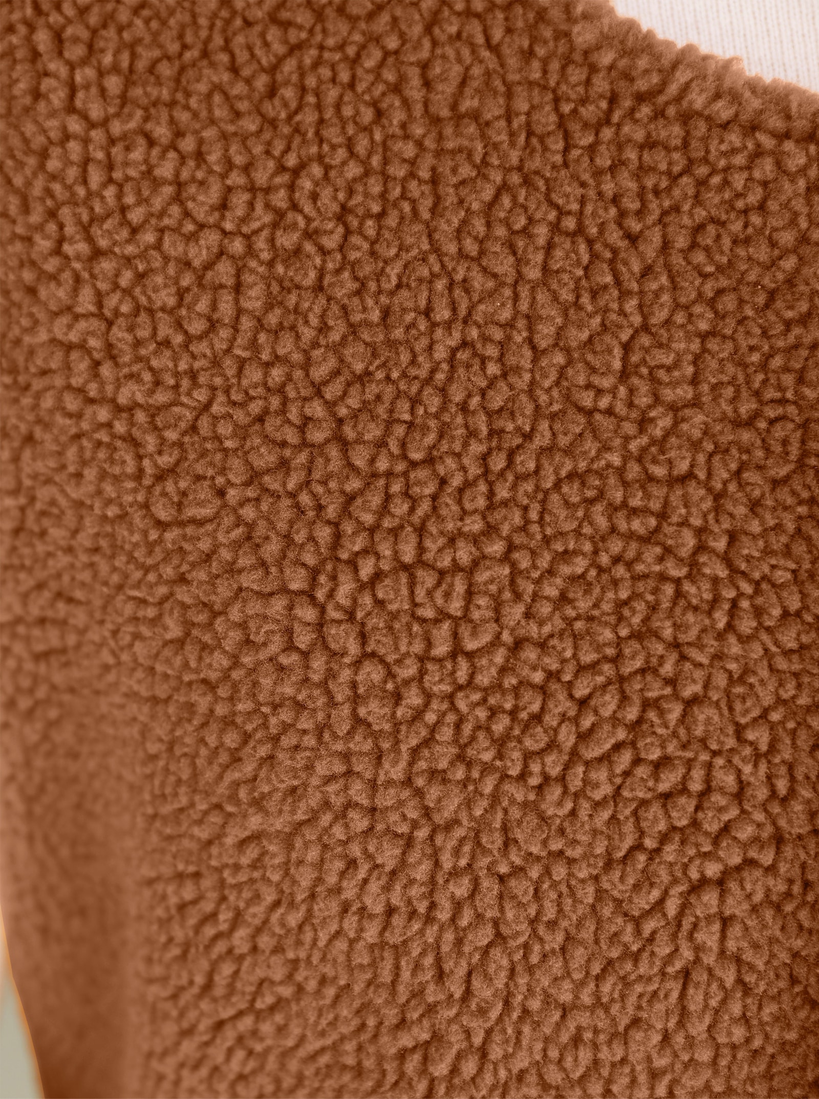 Fleecová vesta z teddy fleecu - koňaková