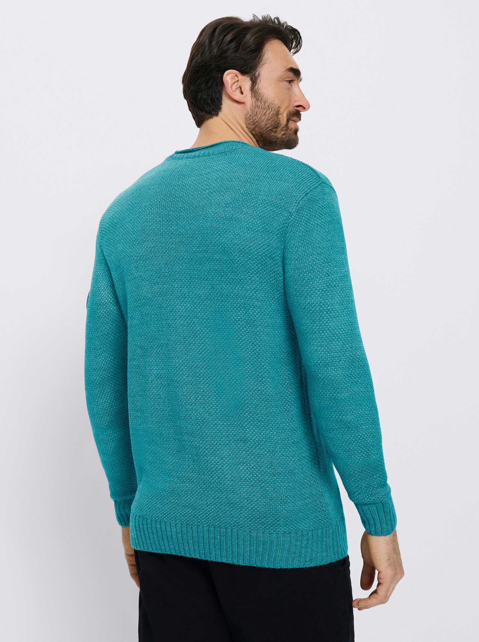Catamaran Rundhalspullover mit Struktur-Strickmuster - türkis