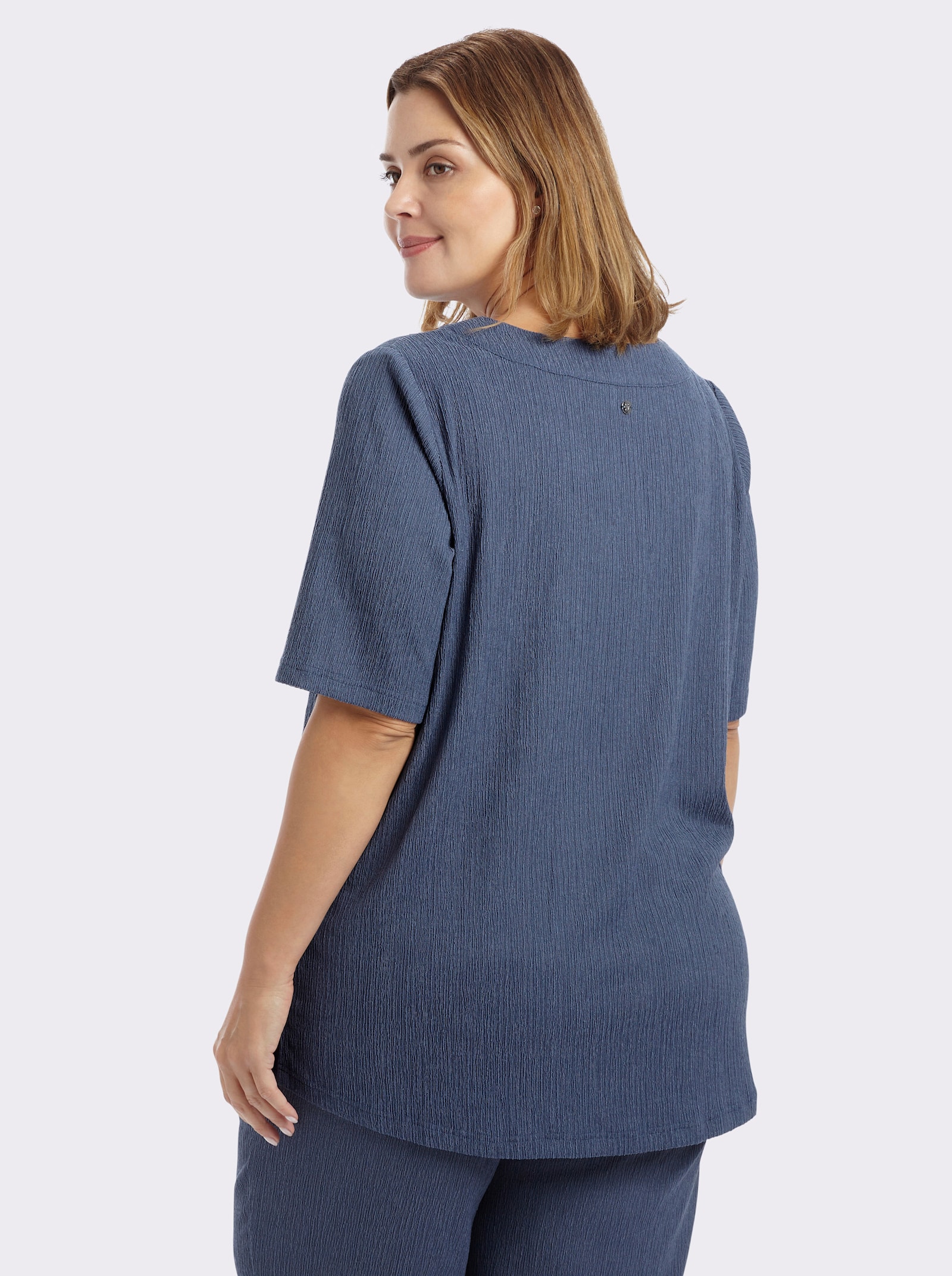 sheego Blusenshirt mit Halbarmen - rauchblau