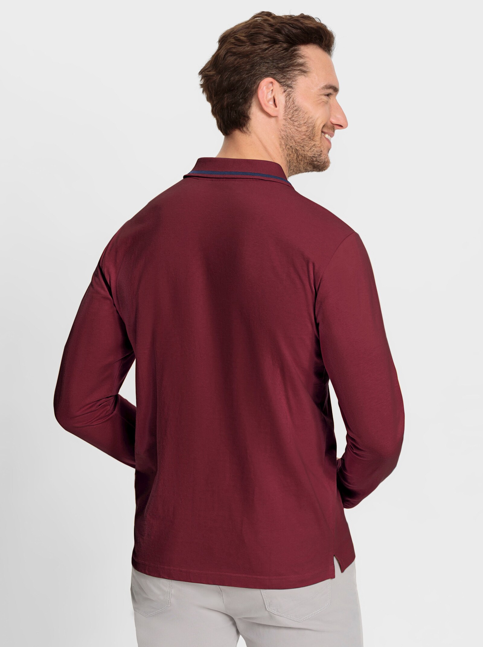 Catamaran Polokošile s dlouhým rukávem z bavlny - tmavěčervená