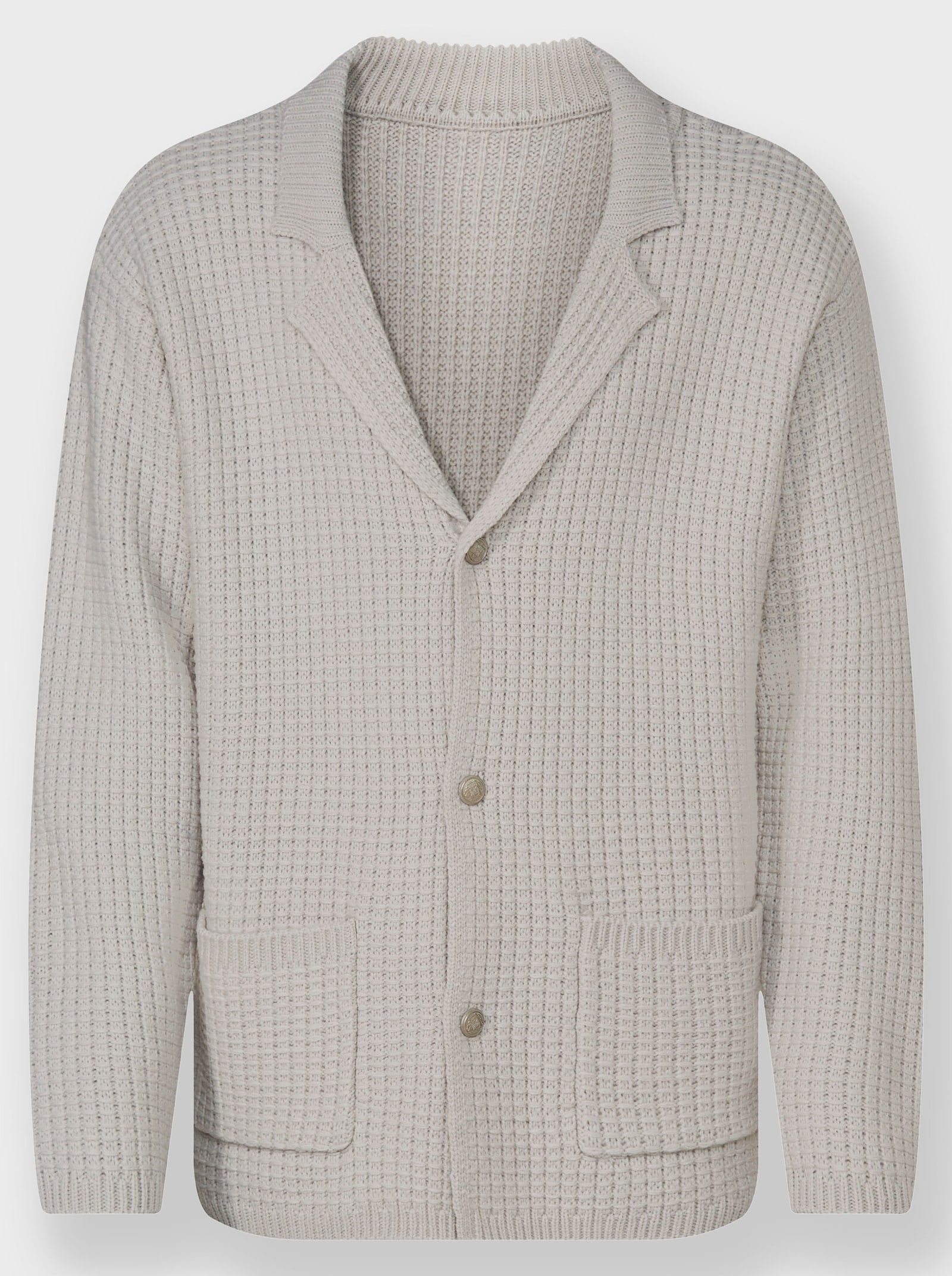 Marco Donati Strickjacke mit aufgesetzten Taschen - hellgrau