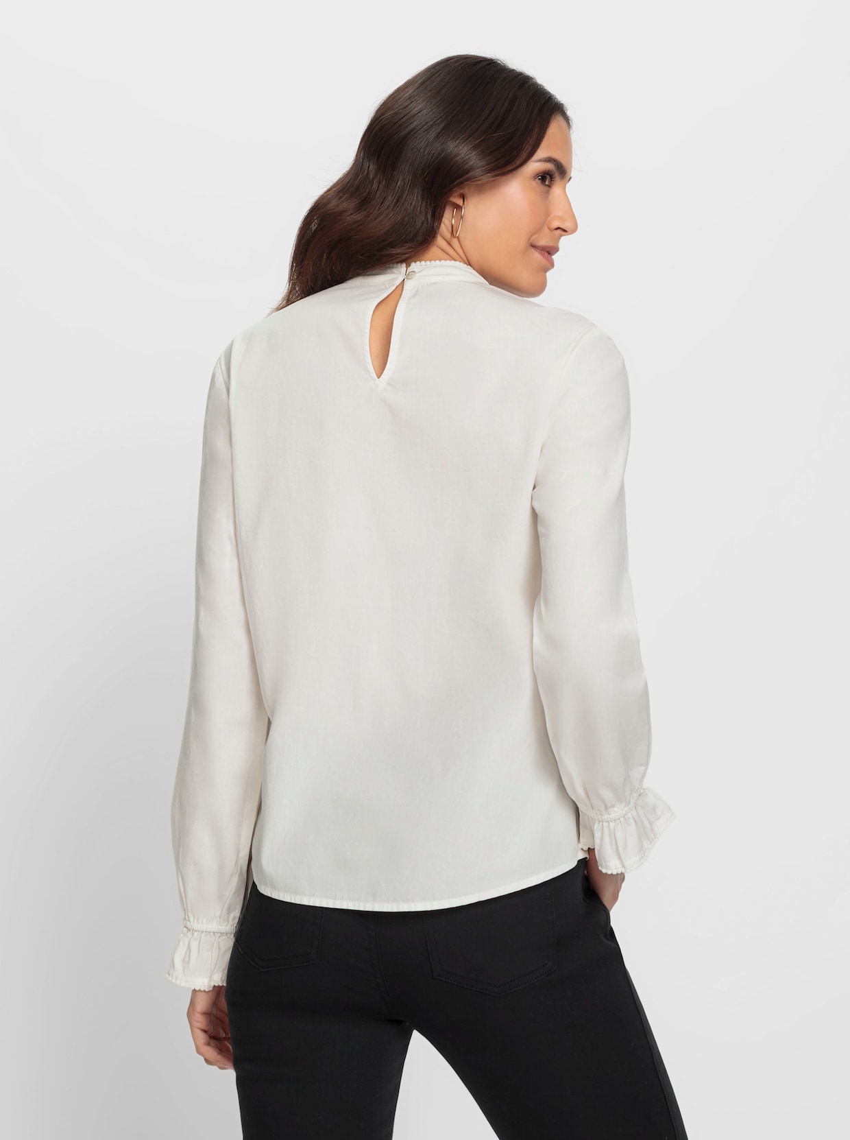 Blouse - ecru gedessineerd