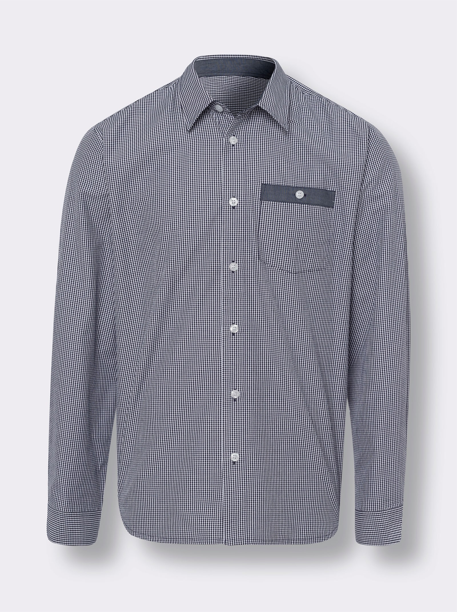 Rutig skjorta - marin-vit, rutig