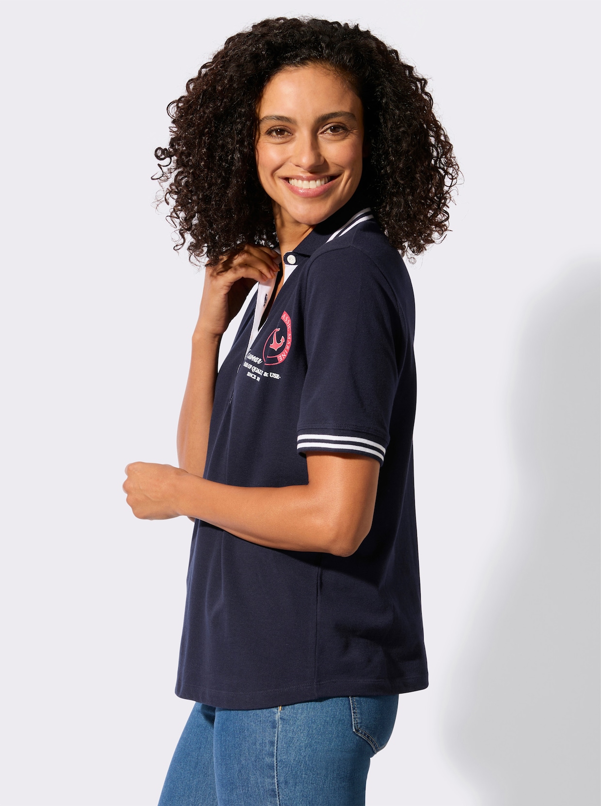 Poloshirt aus reiner Baumwolle - marine