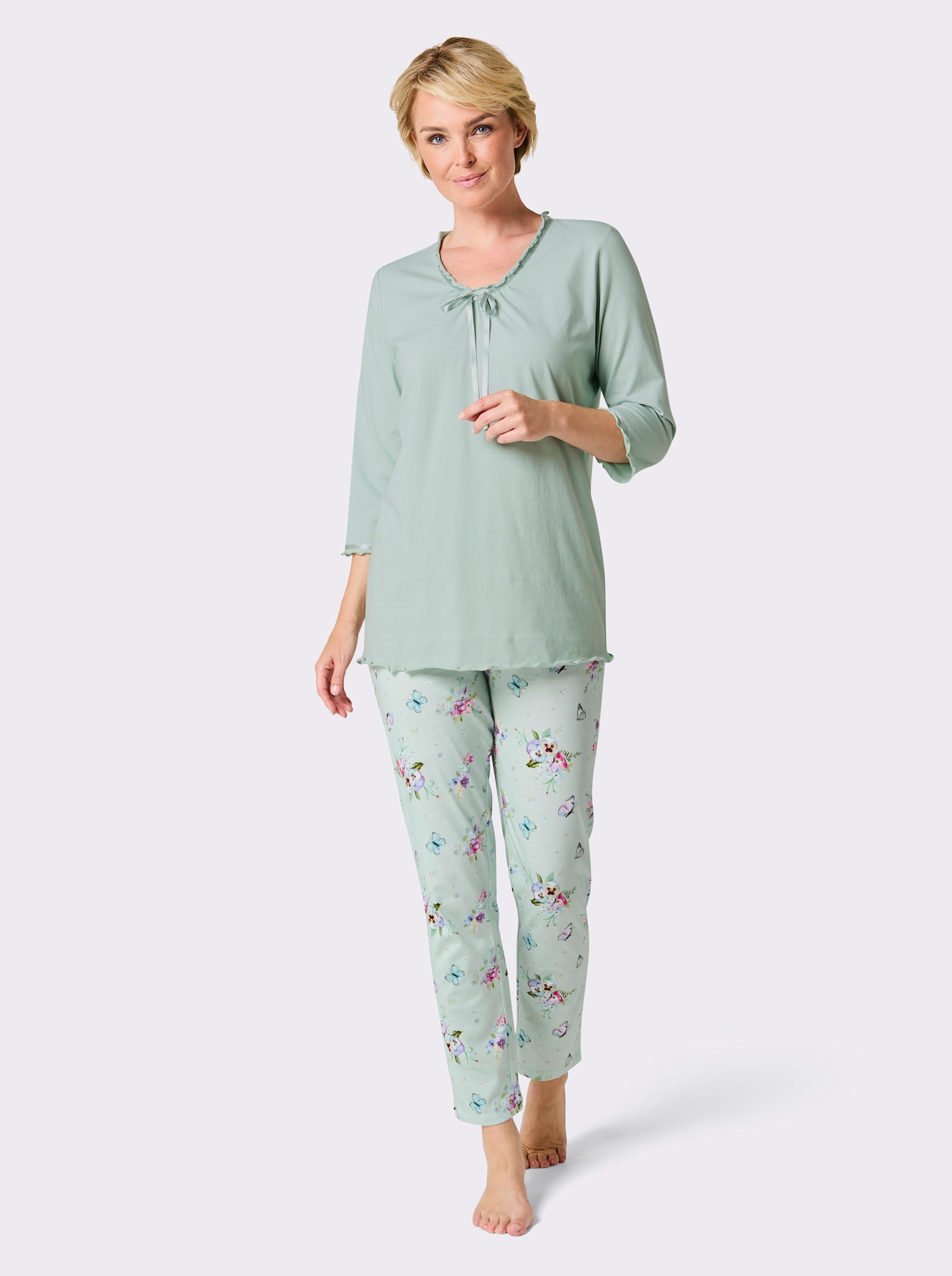 wäschepur Schlafanzug - zartmint-bedruckt
