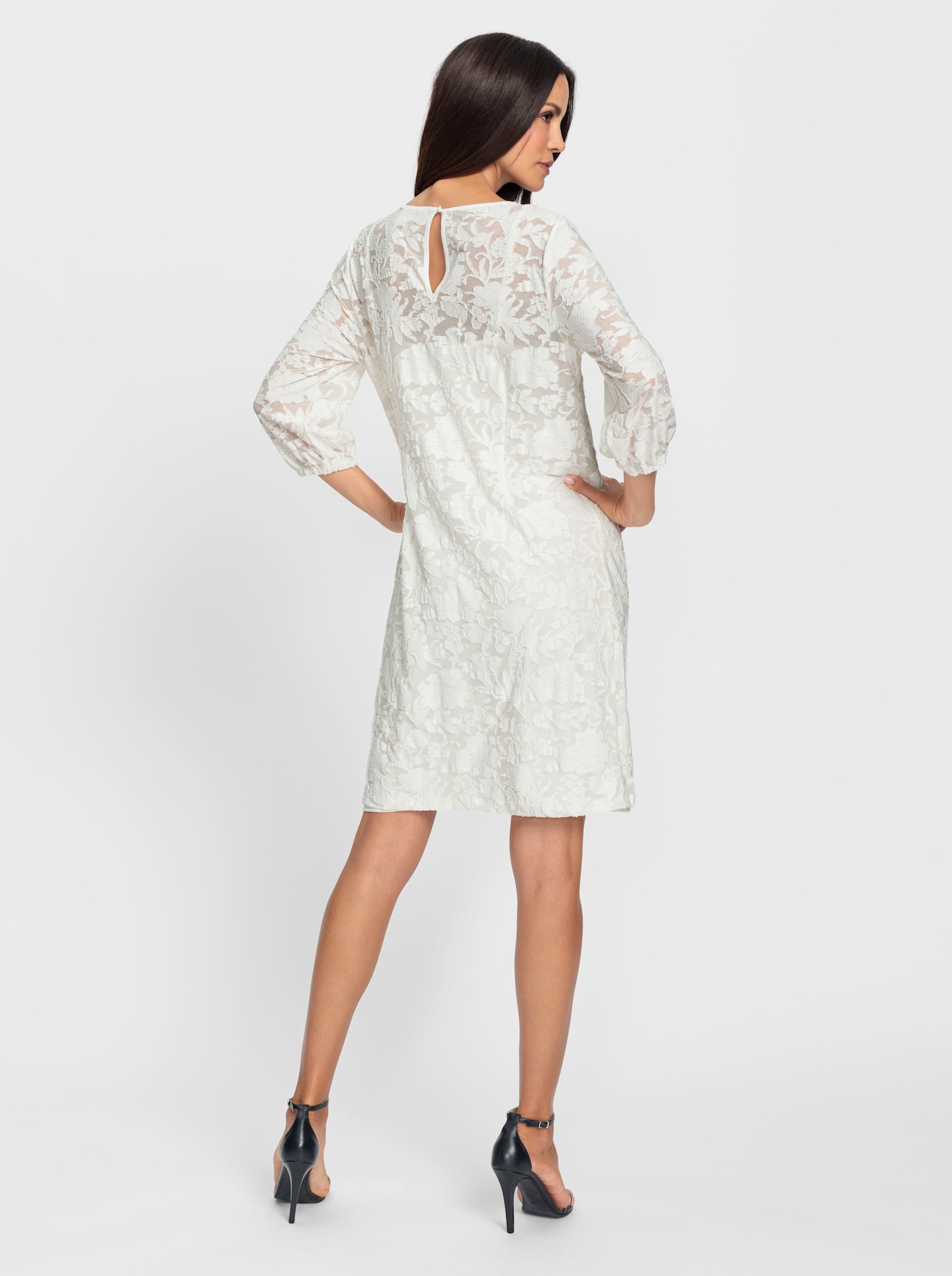 heine Kanten jurk met aparte onderjurk - ecru