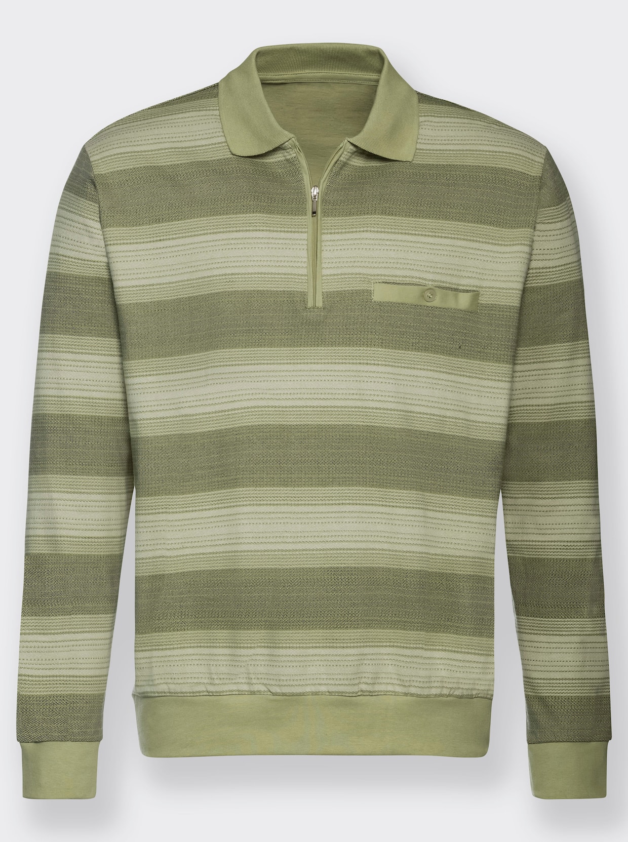 Marco Donati Longsleeve - rietgroen gestreept