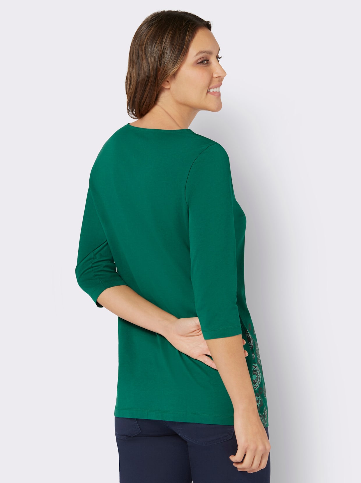 Dlouhé tričko - zelená-modrozelená