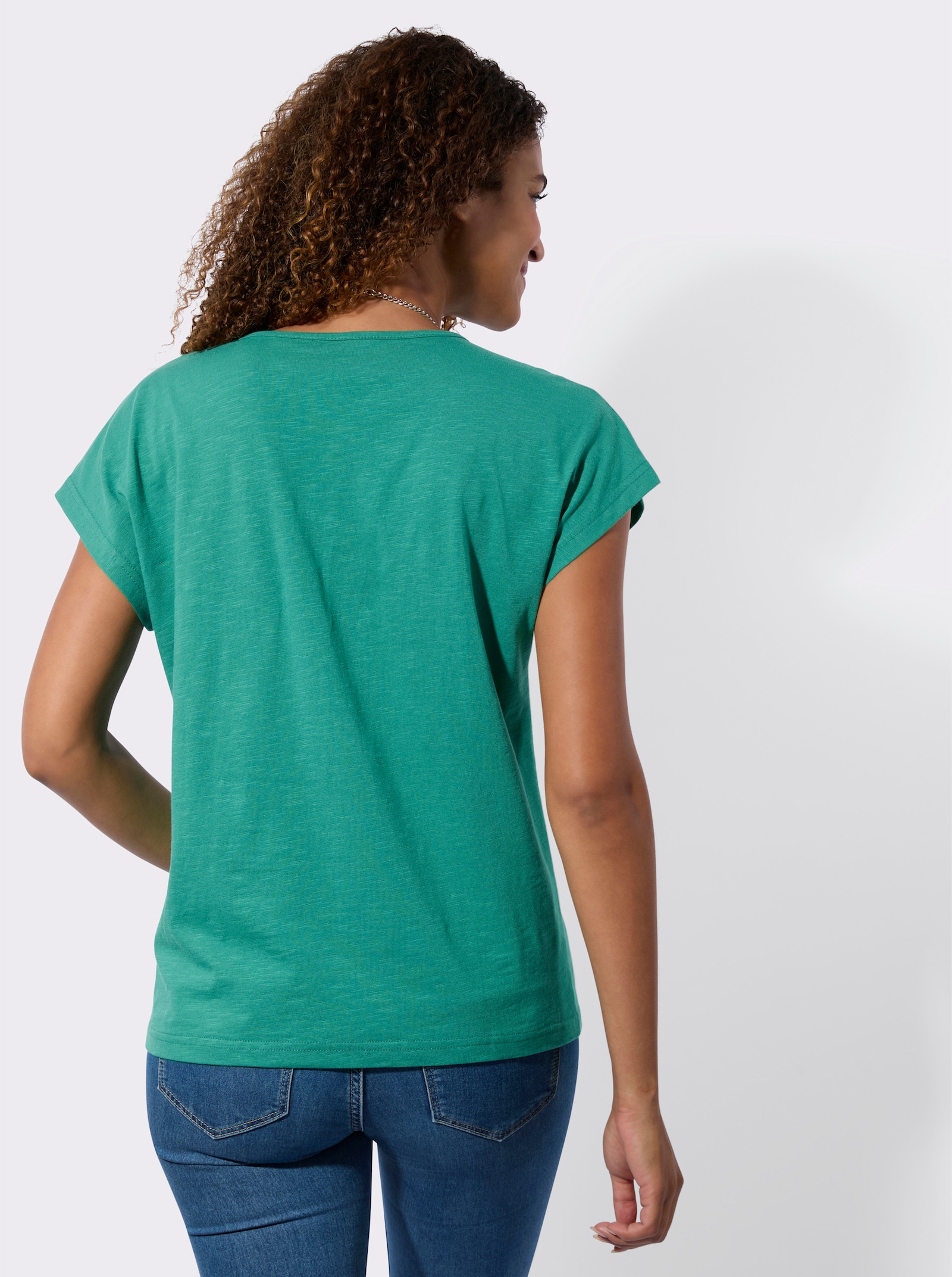 Shirt mit überschnittenen Schultern - grün