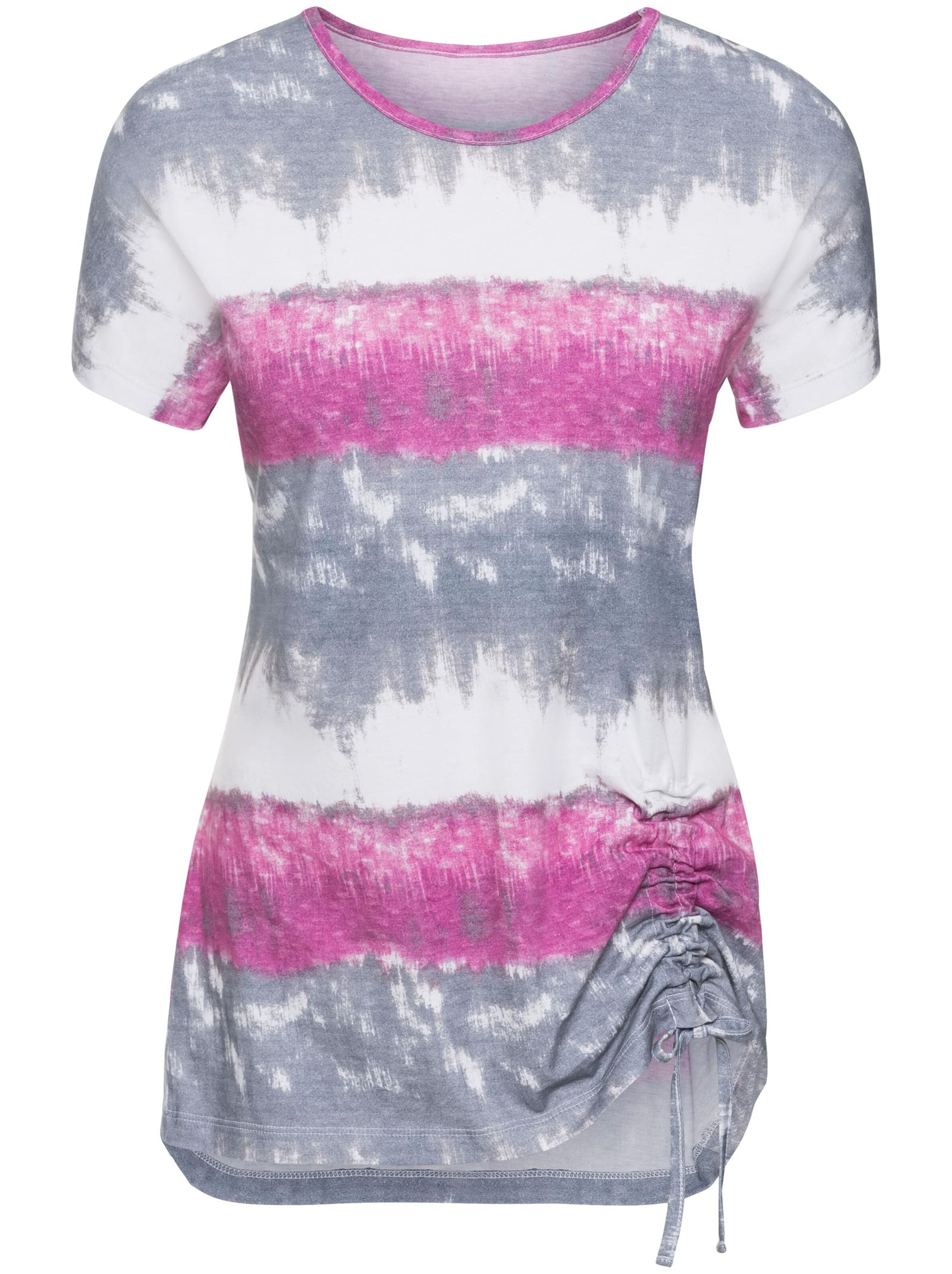Shirt - fuchsia-grau-bedruckt