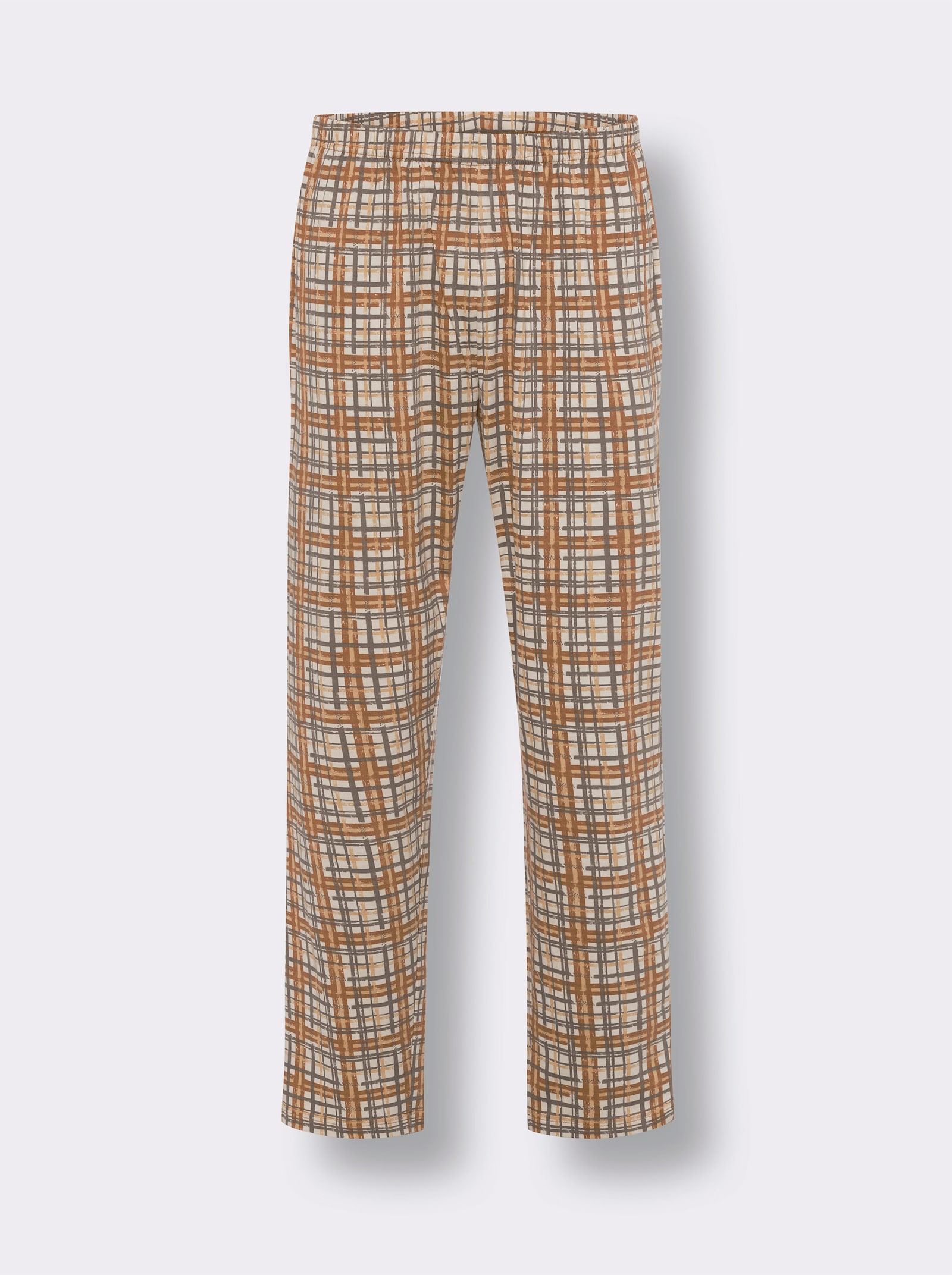 Pyjama met ruitprint - cognac geprint