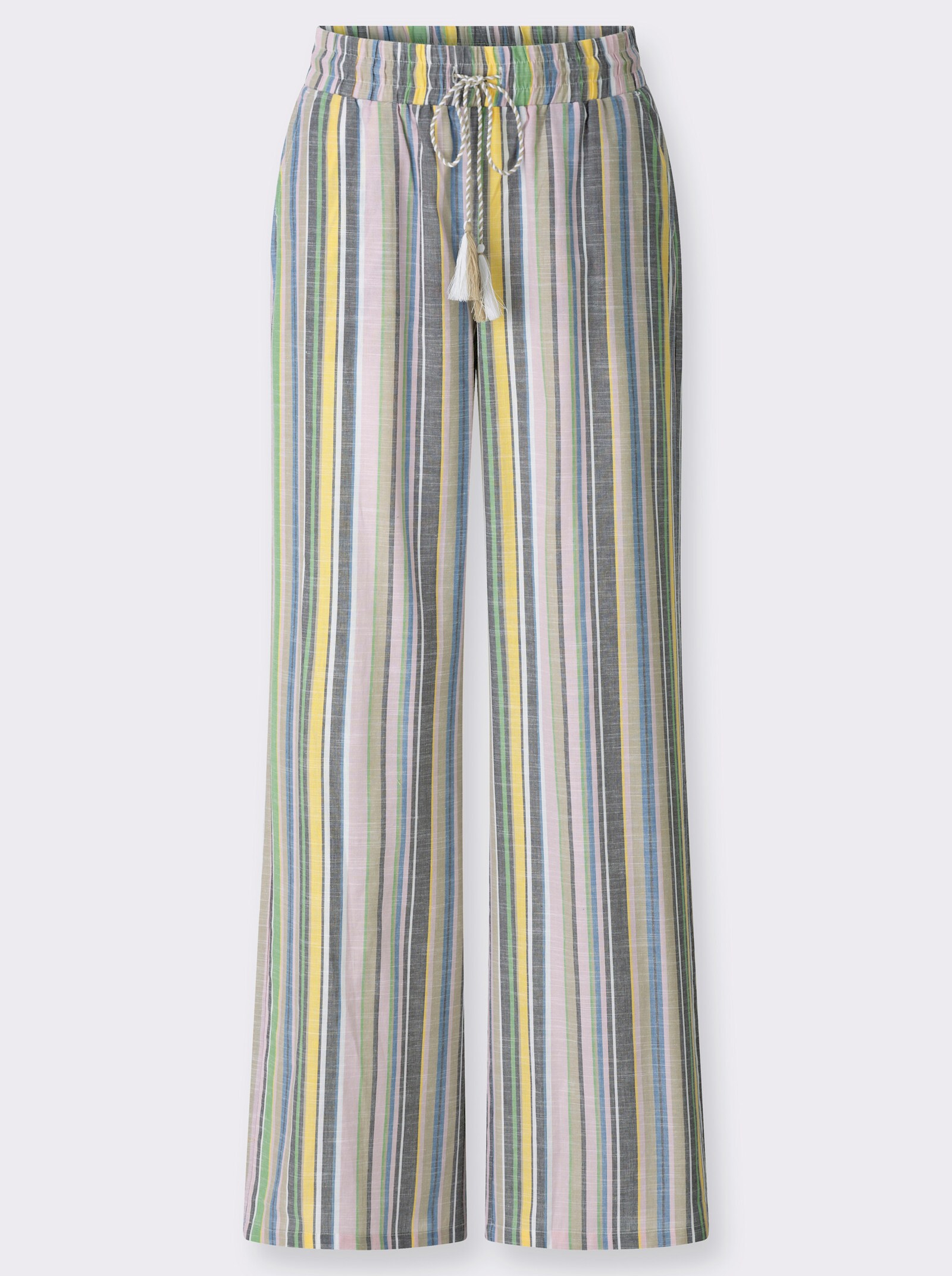 Schlupfhose mit Längsstreifen - ecru-rosé-gestreift