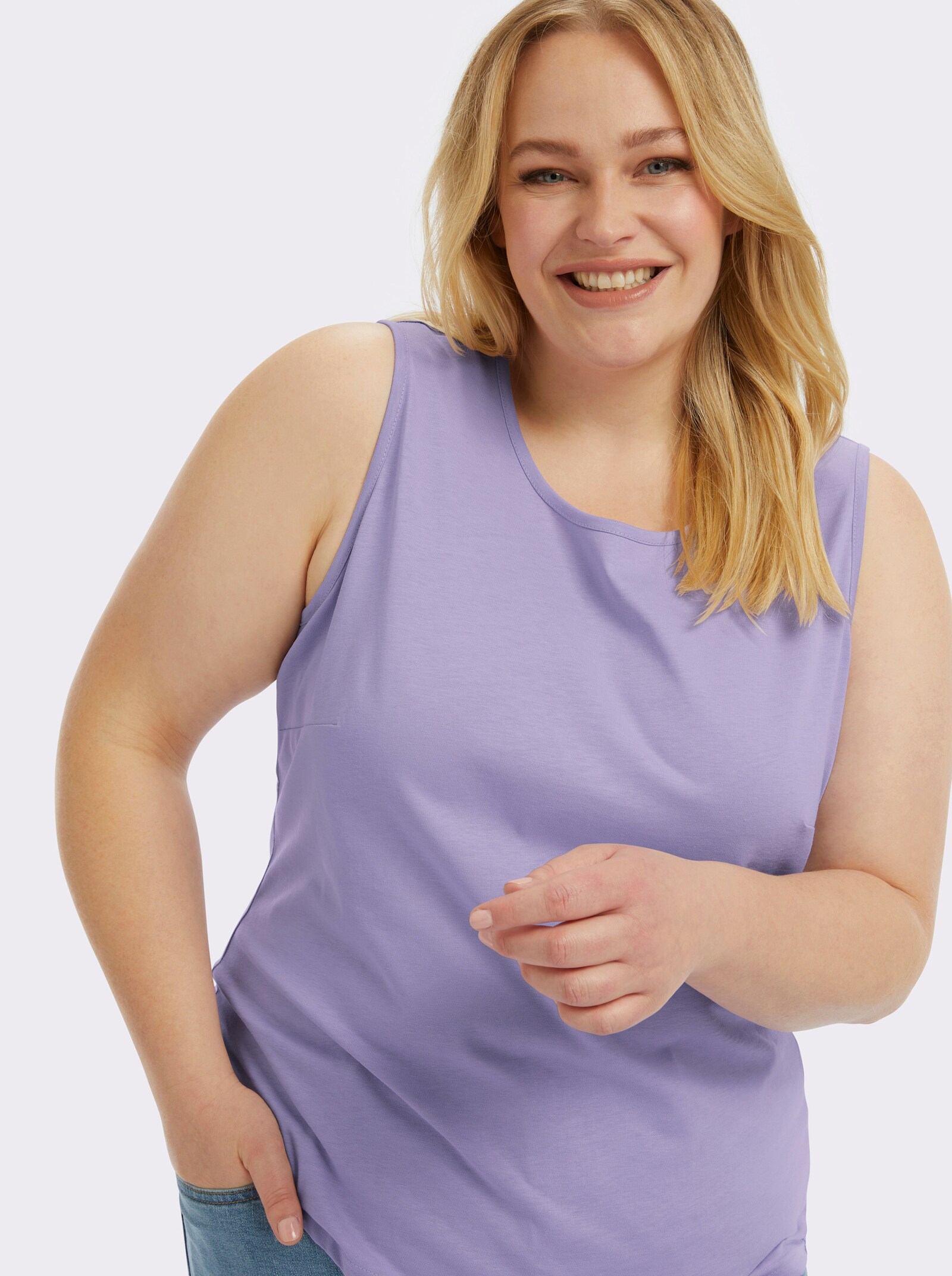Trägertop mit Rundhals-Ausschnitt - lavendel