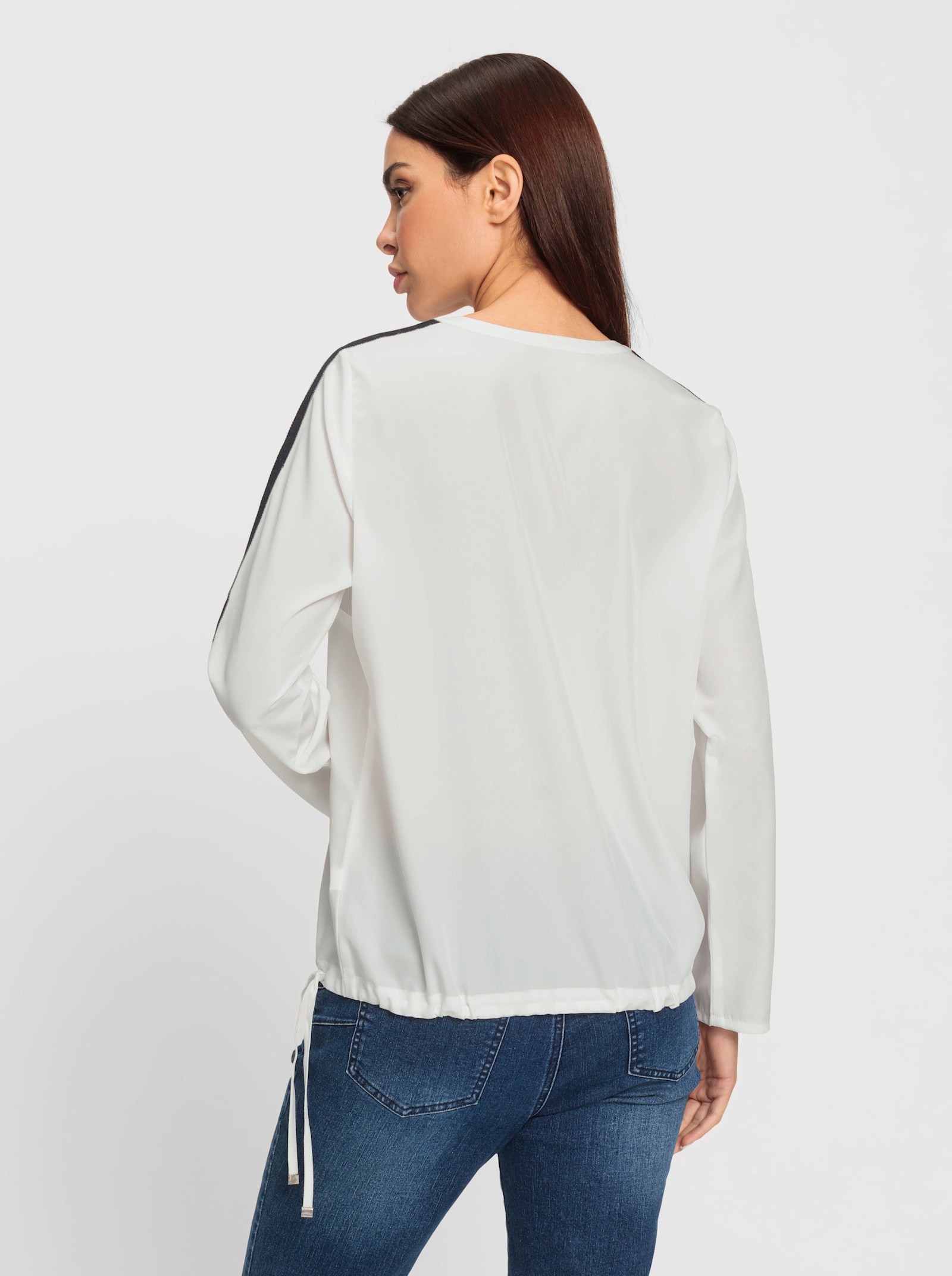 heine Langarmbluse mit Zierband - ecru