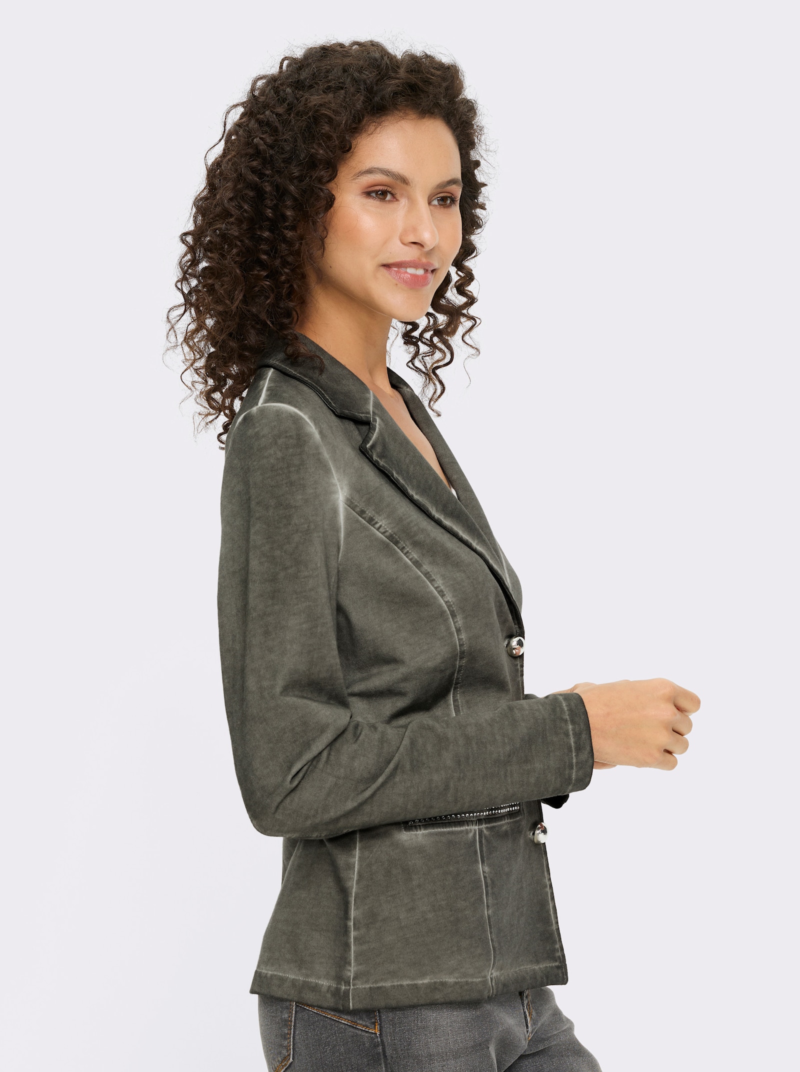 heine Sweatblazer mit Ziersteinen - khaki