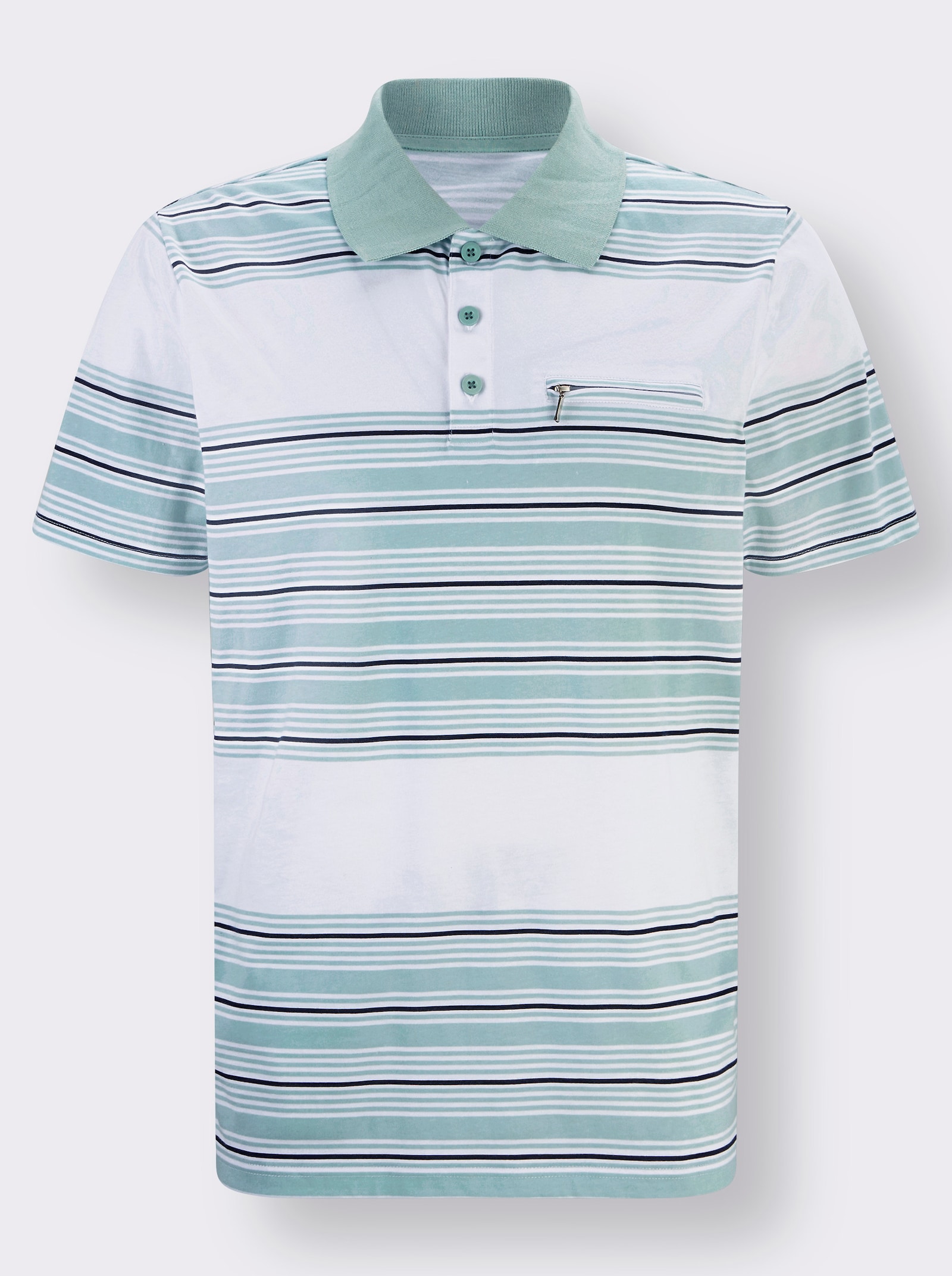 Poloshirt - wit/mint bedrukt