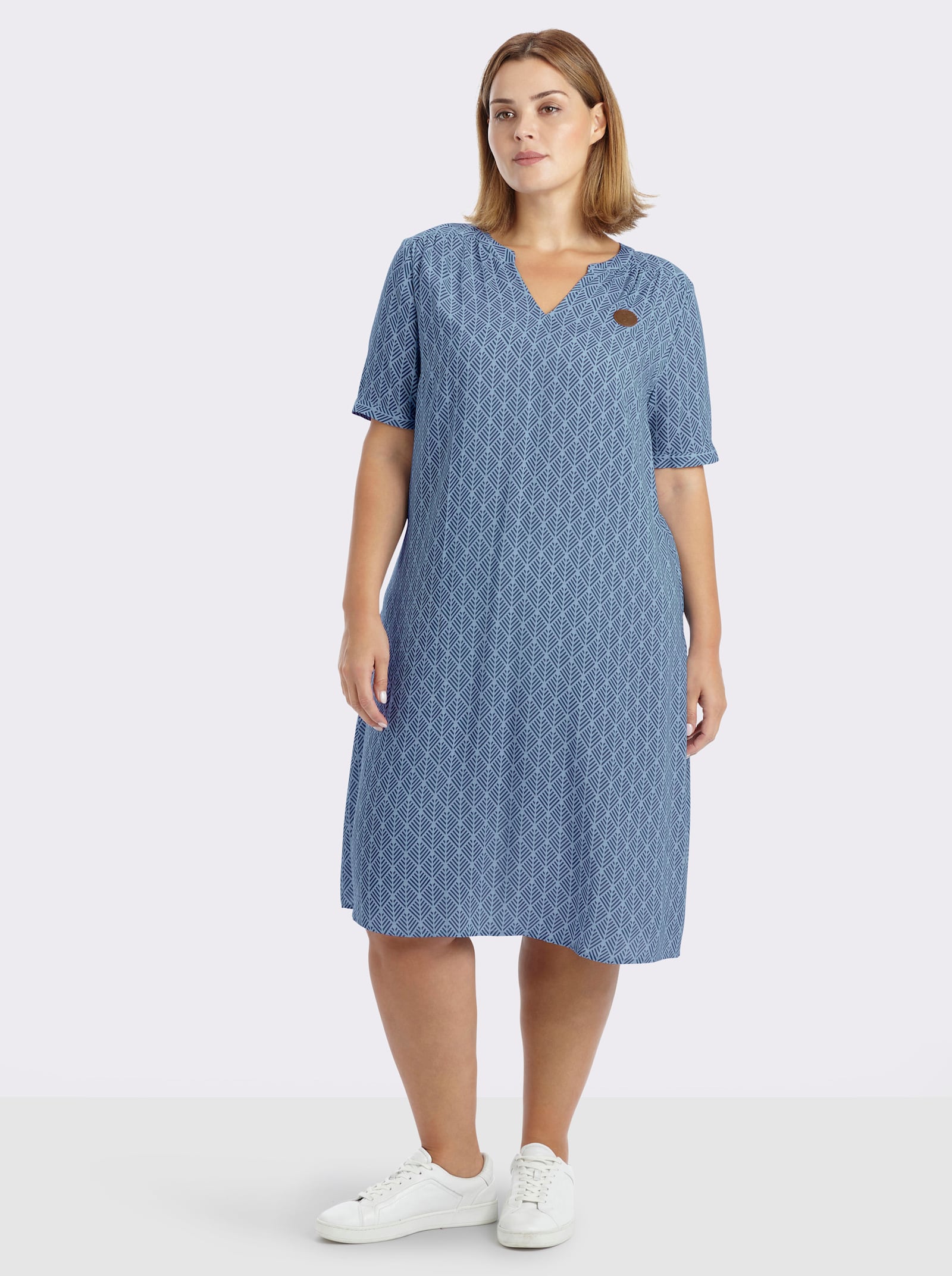 sheego Tunikakleid in A-Linie, mit Grafikprint - bleu-rauchblau-bedruckt