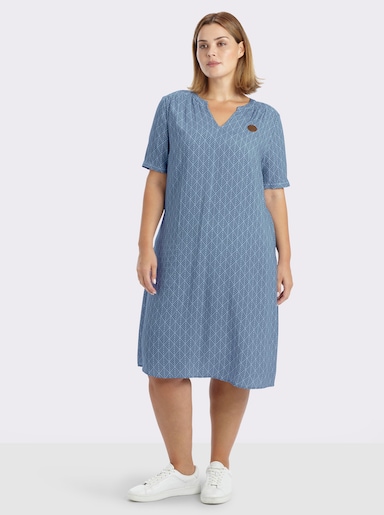 sheego Tunikakleid in A-Linie, mit Grafikprint - bleu-rauchblau-bedruckt