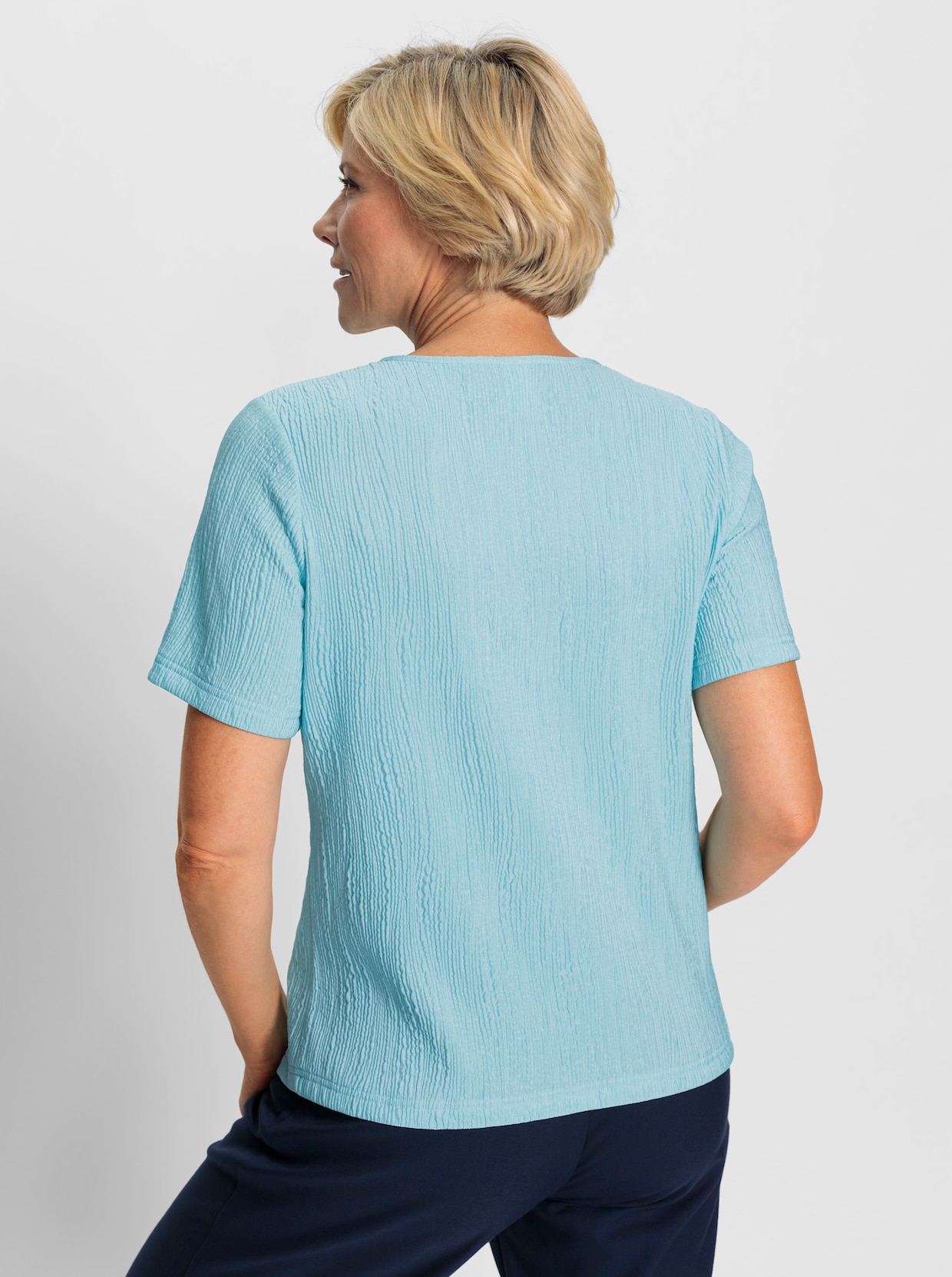 Jersey-Bluse - aquamarin