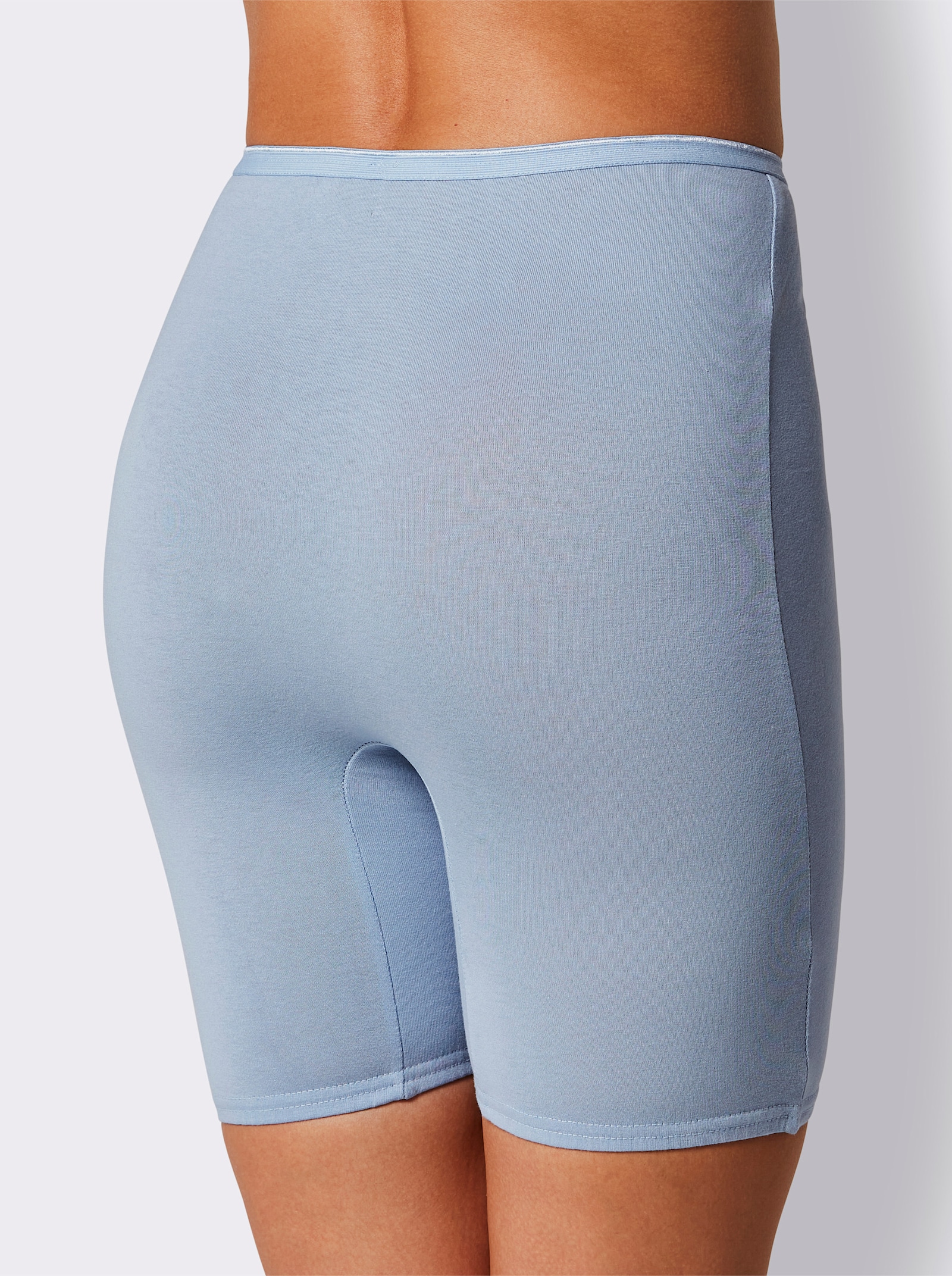 wäschepur Longpanty mit flachem Bund - 2x bleu-geringelt + 2x bleu