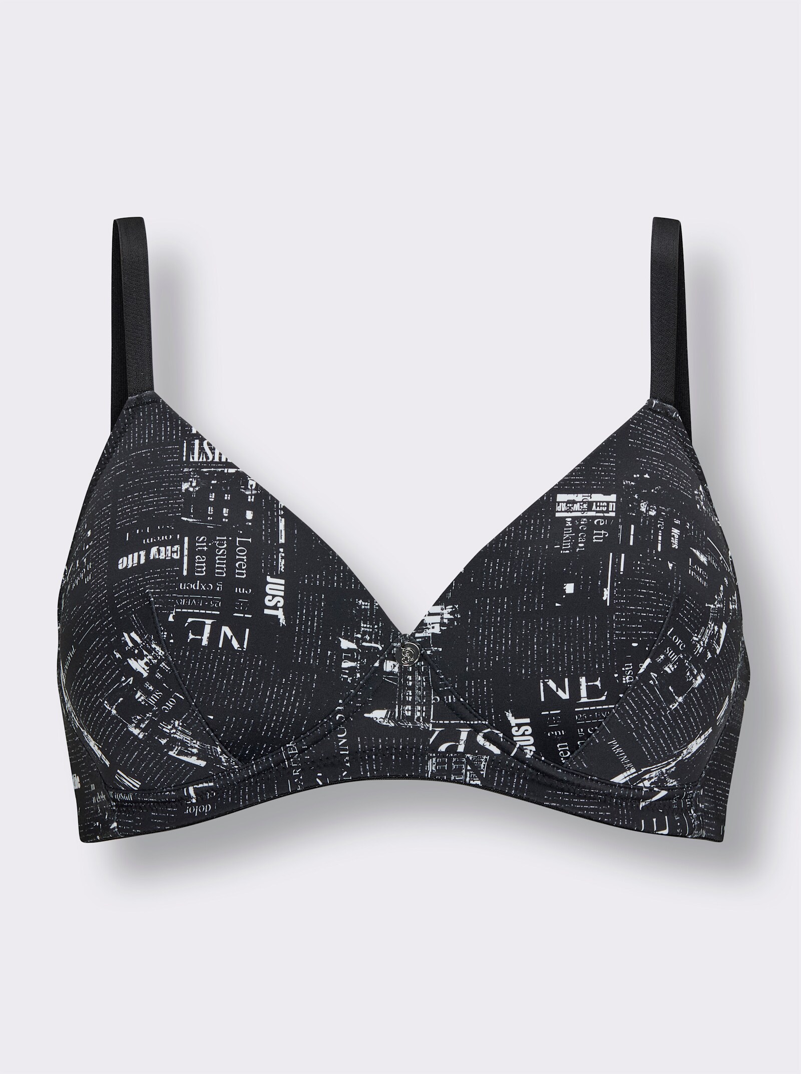 wäschepur Schalen-BH ohne Bügel im Druckdessin - schwarz-weiß