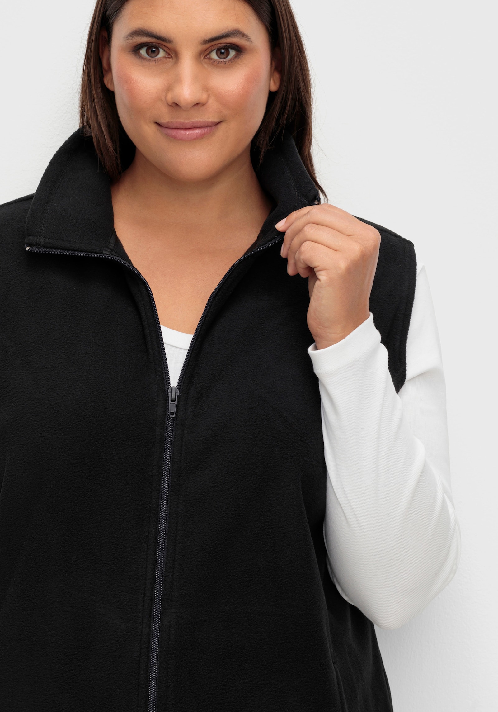 Fleeceweste mit Antipilling-Ausrüstung - schwarz