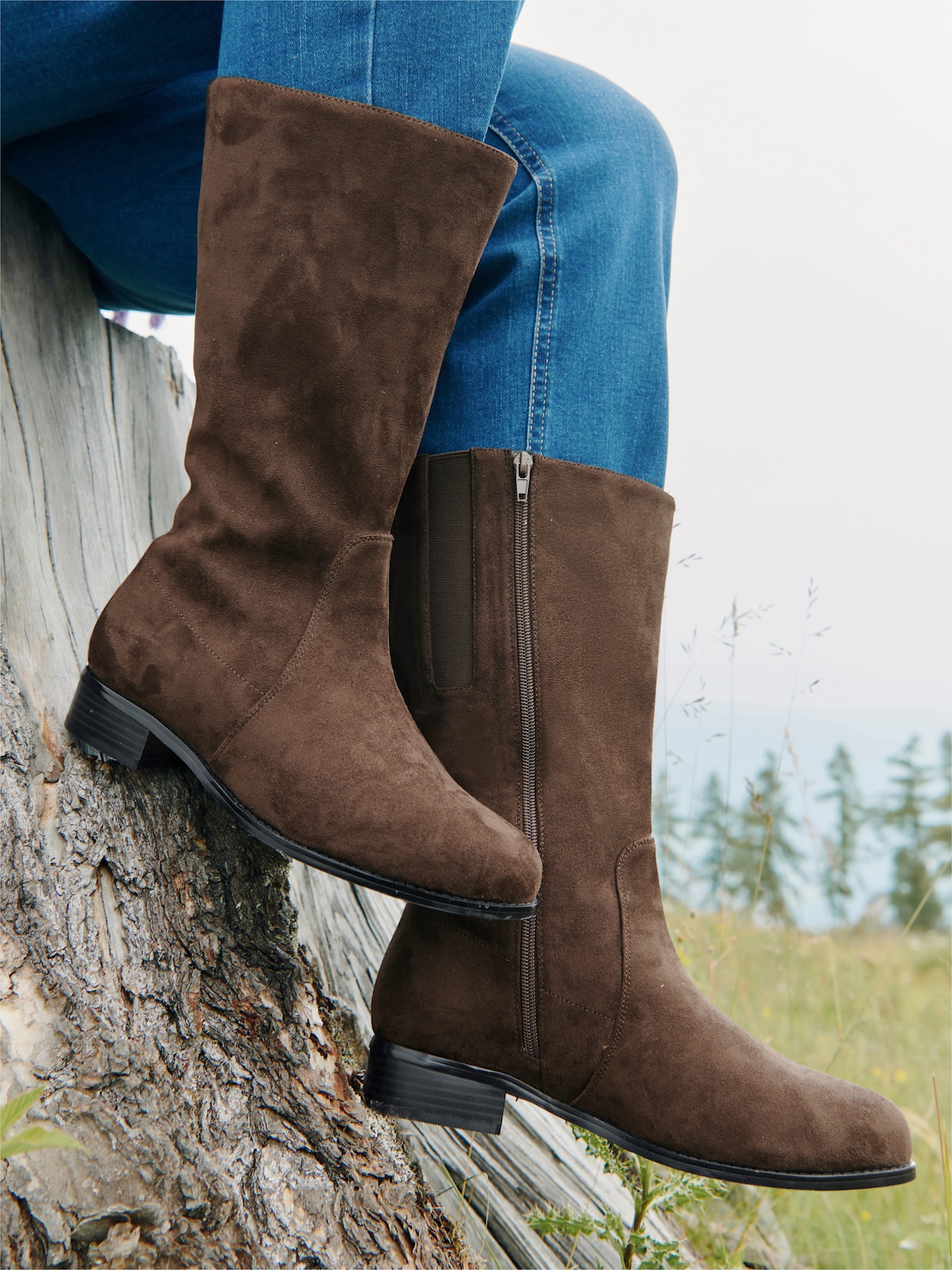 sheego Stiefelette - braun