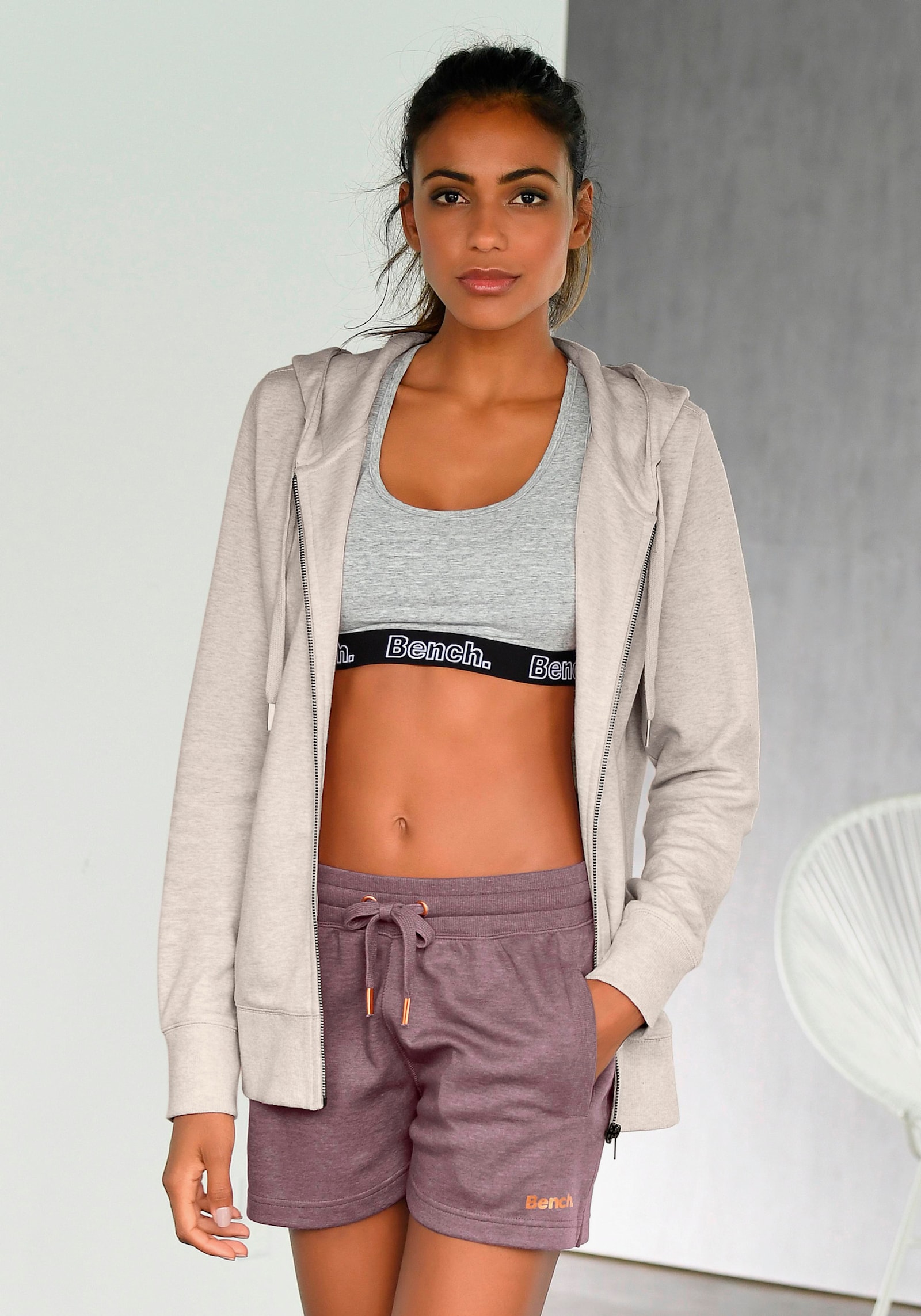 Bench. Loungewear Relaxshorts - mauve-meliert
