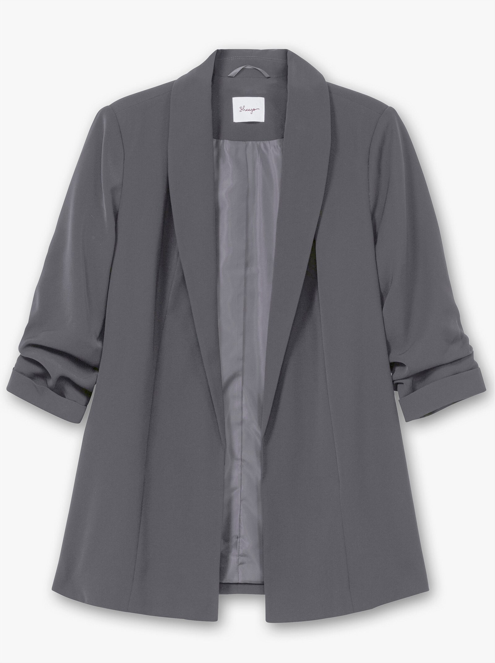 sheego Longblazer mit Schalkragen - anthrazit