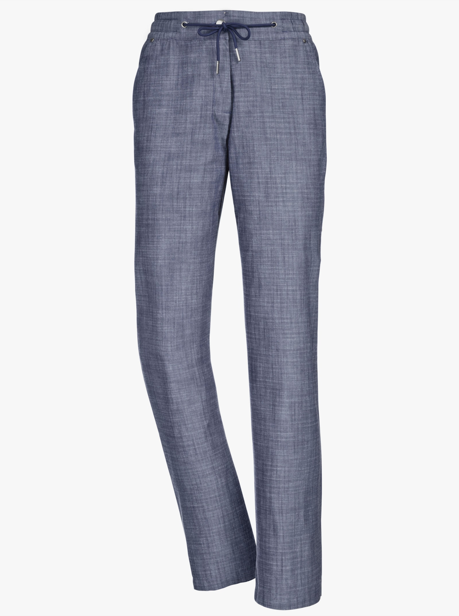 Bootcuthose mit Dehnbund und Kordelzug - jeansblau