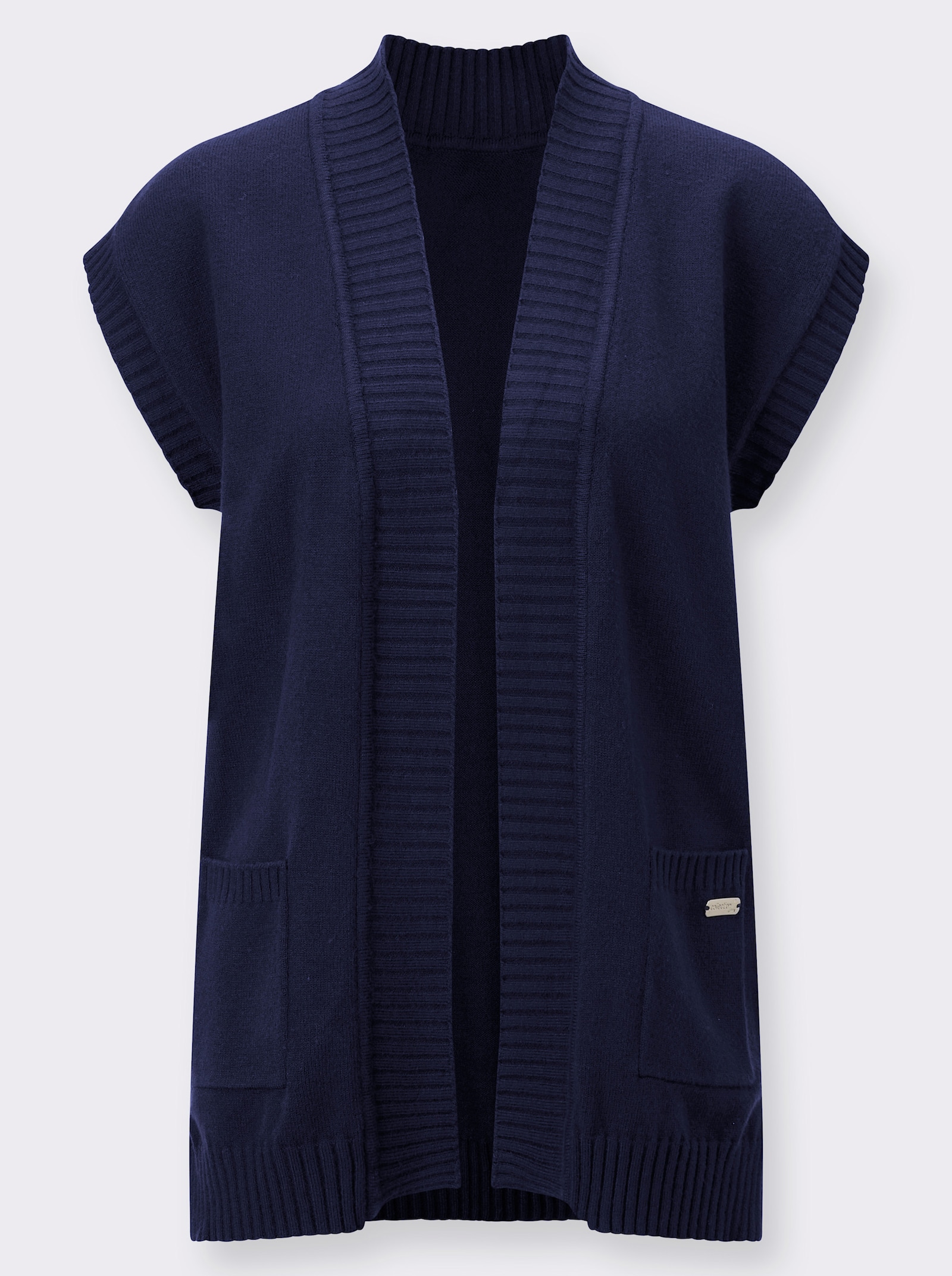 Mouwloos vest in lang model - marine