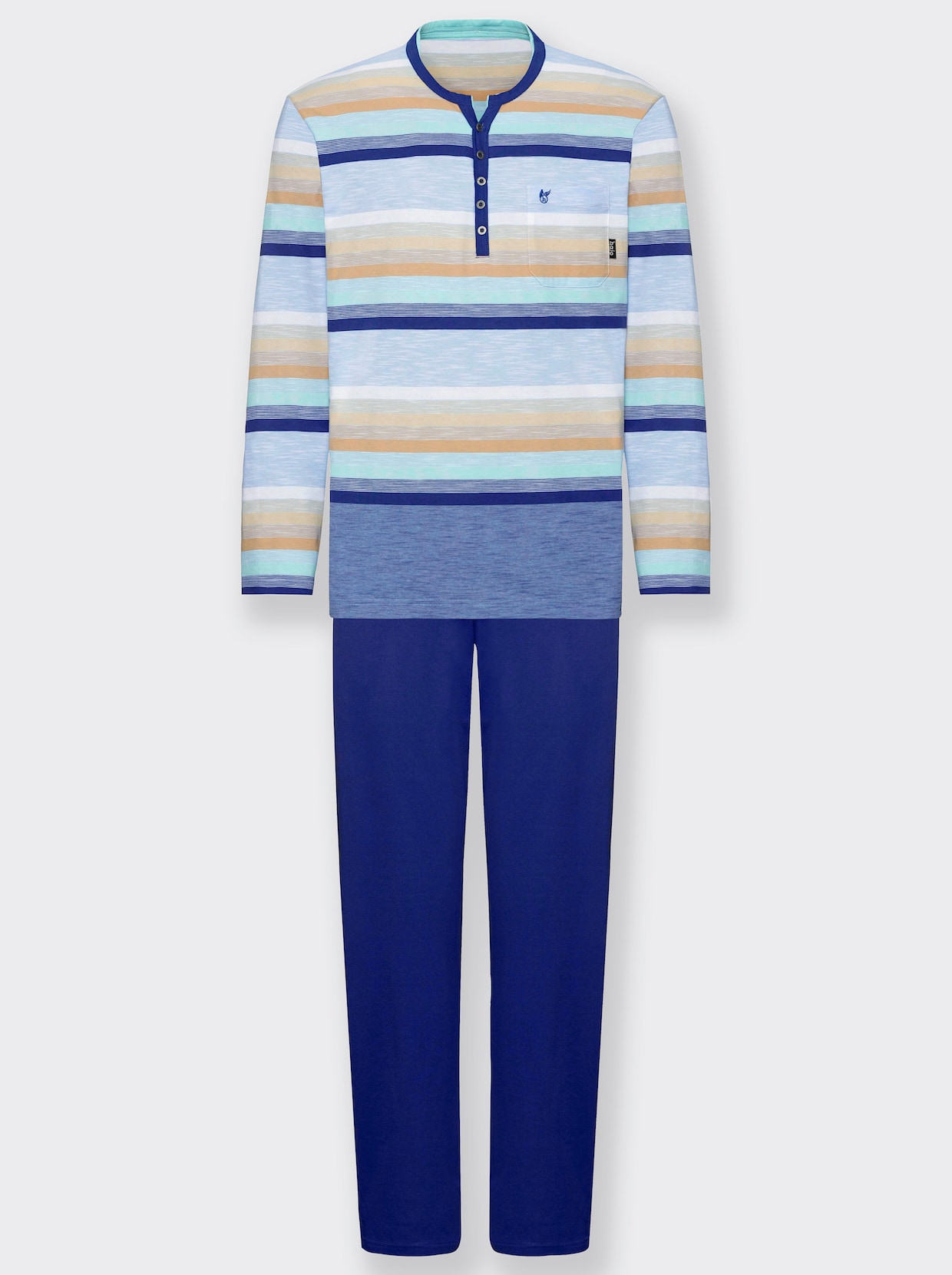Hajo Schlafanzug - blau-gestreift