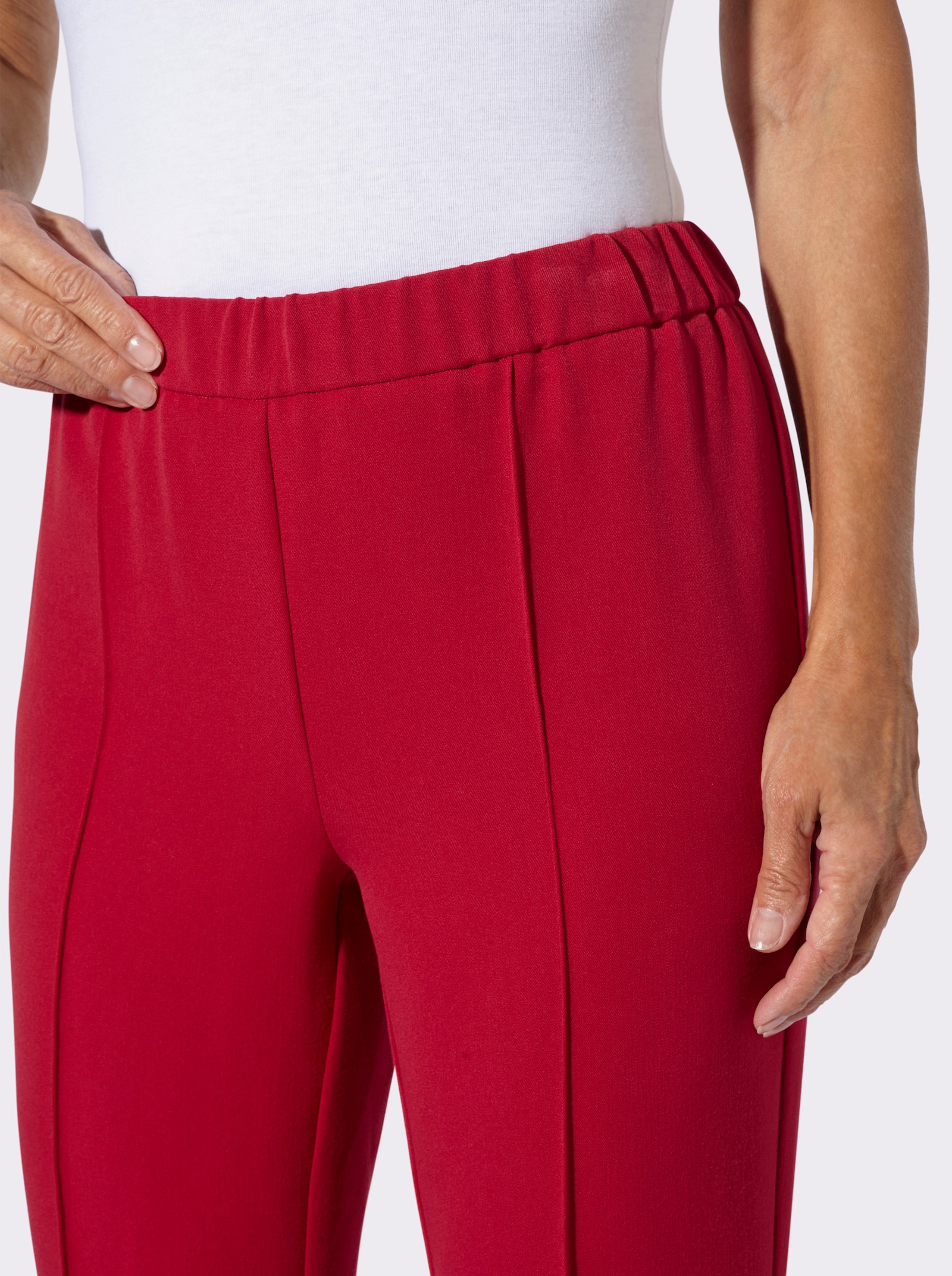 Anzughose mit Dehnbund - rot