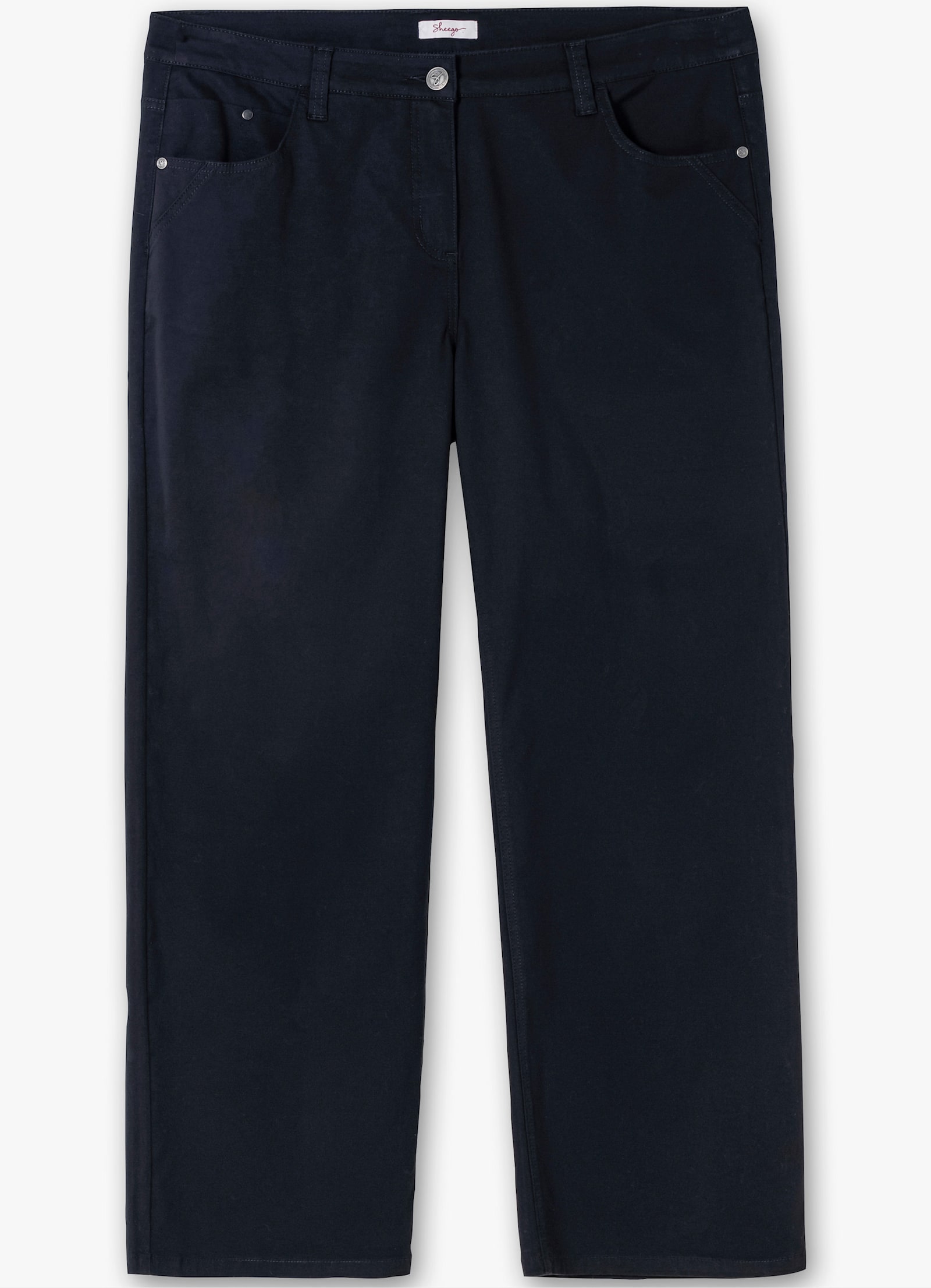 sheego Hose in durchgehend weiter Beinform - tiefblau