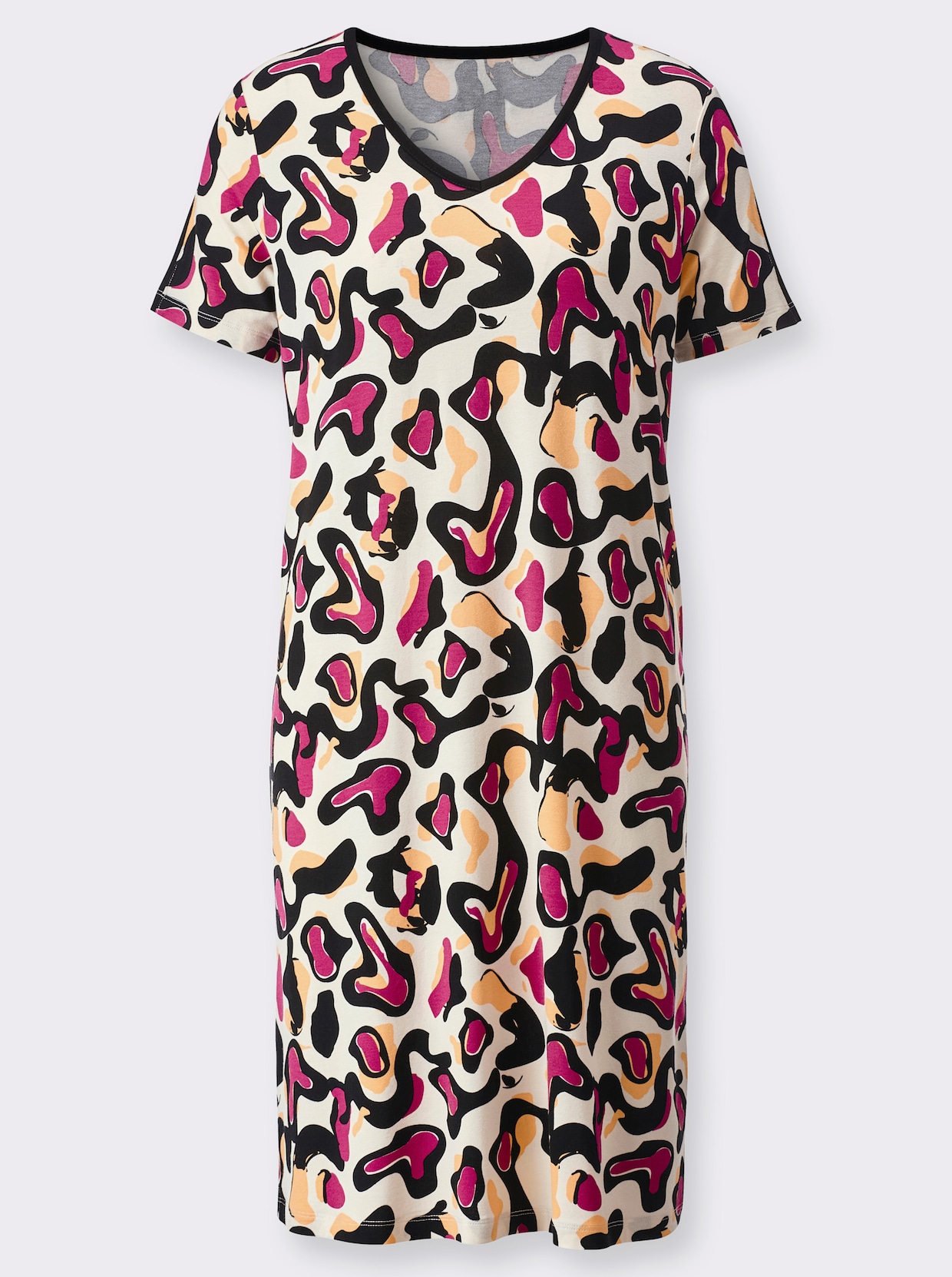 wäschepur Sleepshirt - champagner-fuchsia-bedruckt