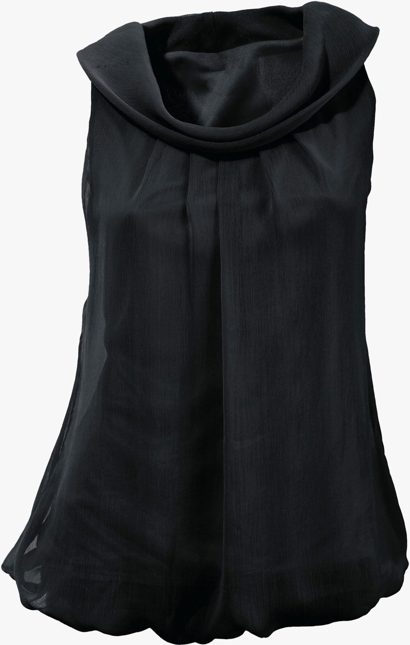 heine Blusentop mit Wasserfall-Ausschnitt - schwarz