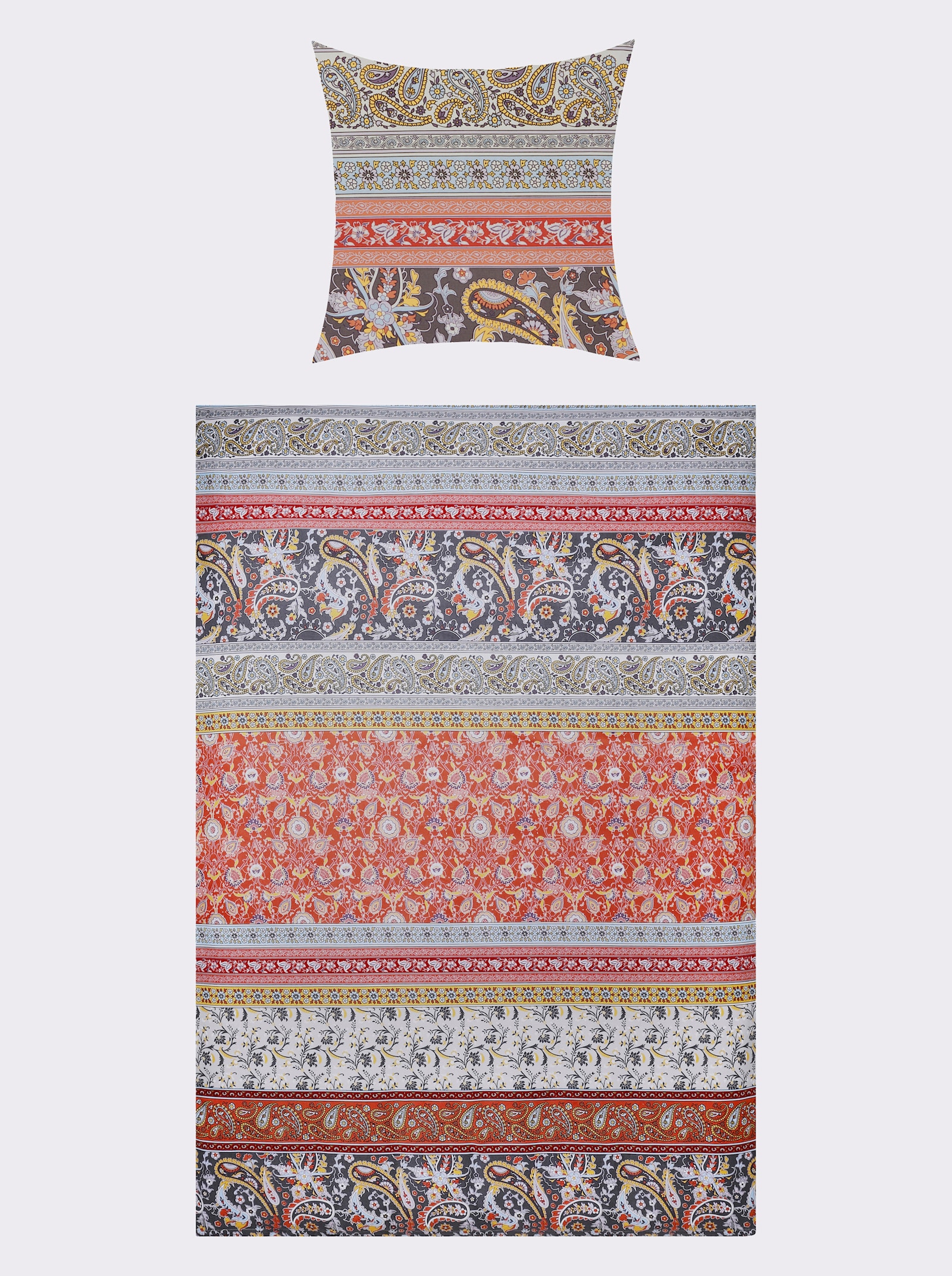 wäschepur Bettwäsche - terra-grau-bedruckt