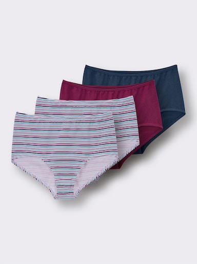 Taillenslip - 2x gestreift, 1x malve, 1x dunkelblau