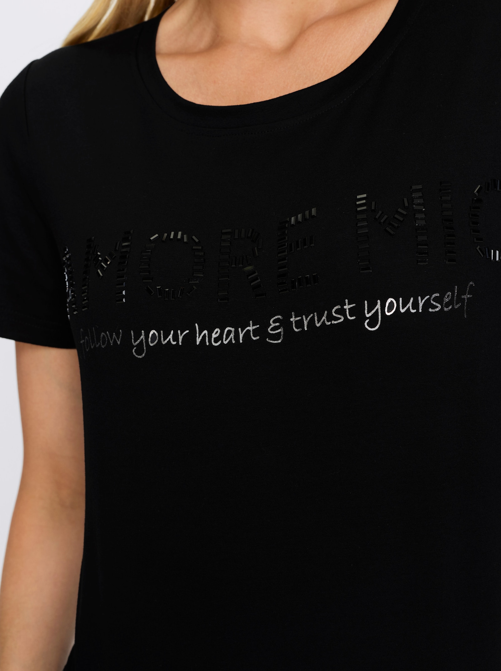 heine T-shirt à manches courtes avec inscription - noir