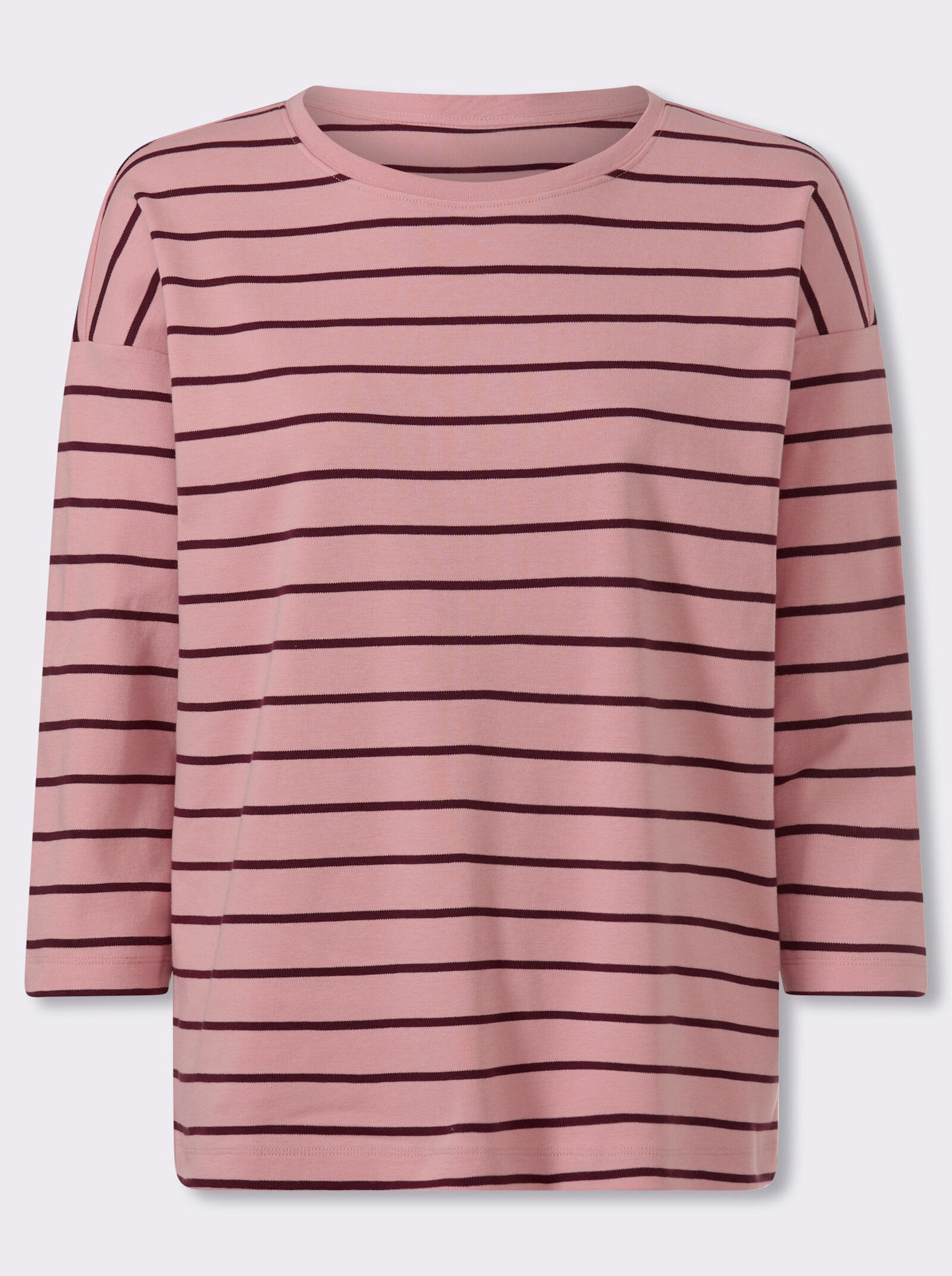 heine Ringelshirt mit 3/4-Arm - rosenquarz-burgund-geringelt
