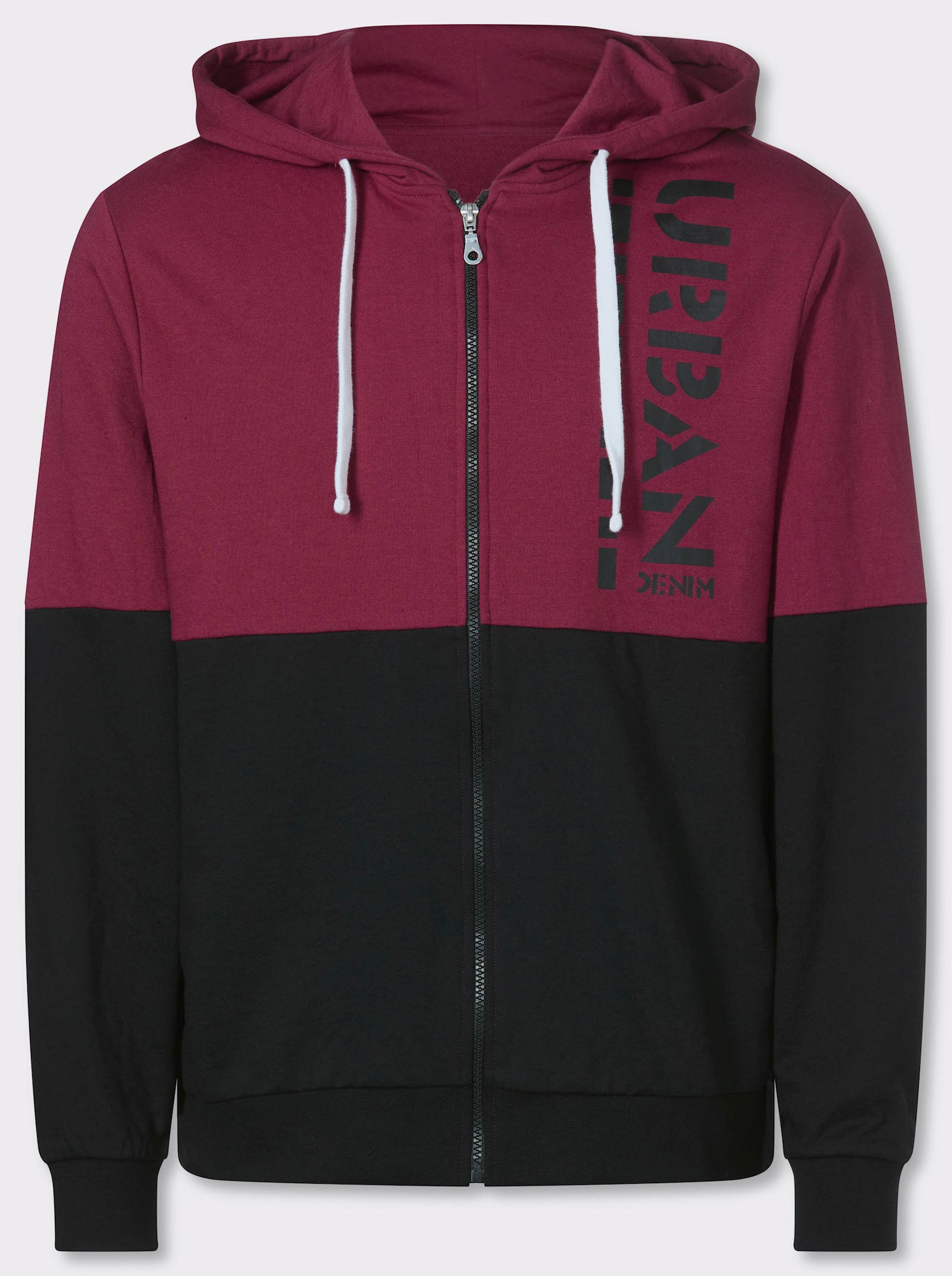 Catamaran Sports Sweatjacke mit weitenregulierbarer Kapuze - bordeaux-schwarz