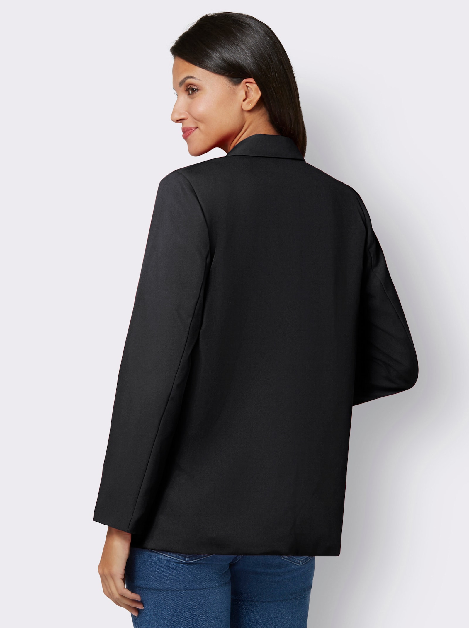 Blazer in Longform - schwarz