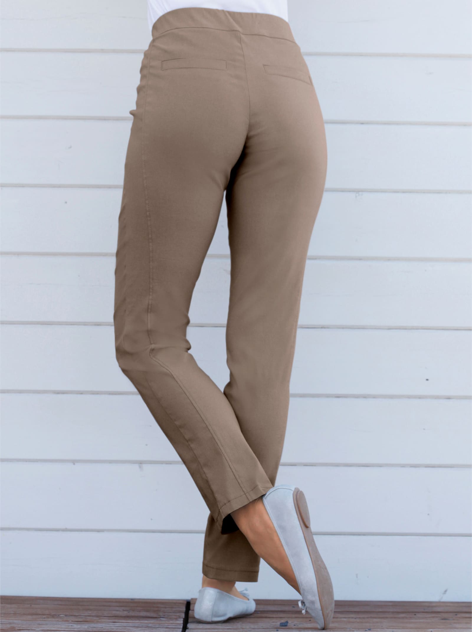 Stehmann Comfort line Hose mit Dehnbund, Viskose-Qualität - taupe