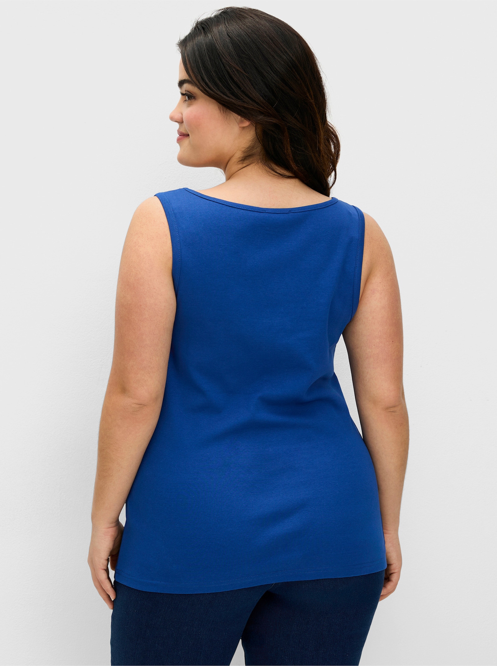 sheego Tanktop in Rippqualität - blaubeere
