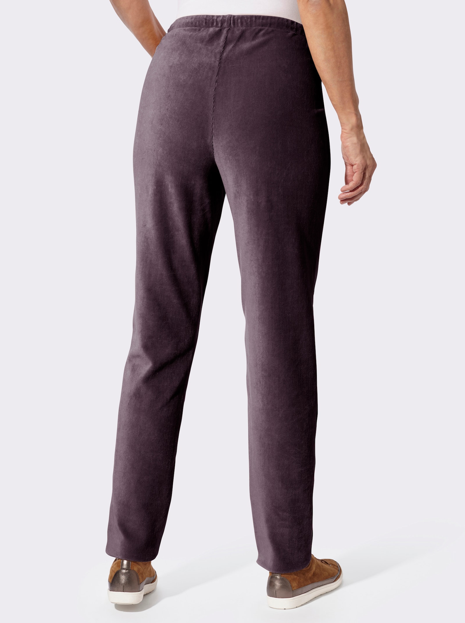Cordhose mit Dehnbund - aubergine