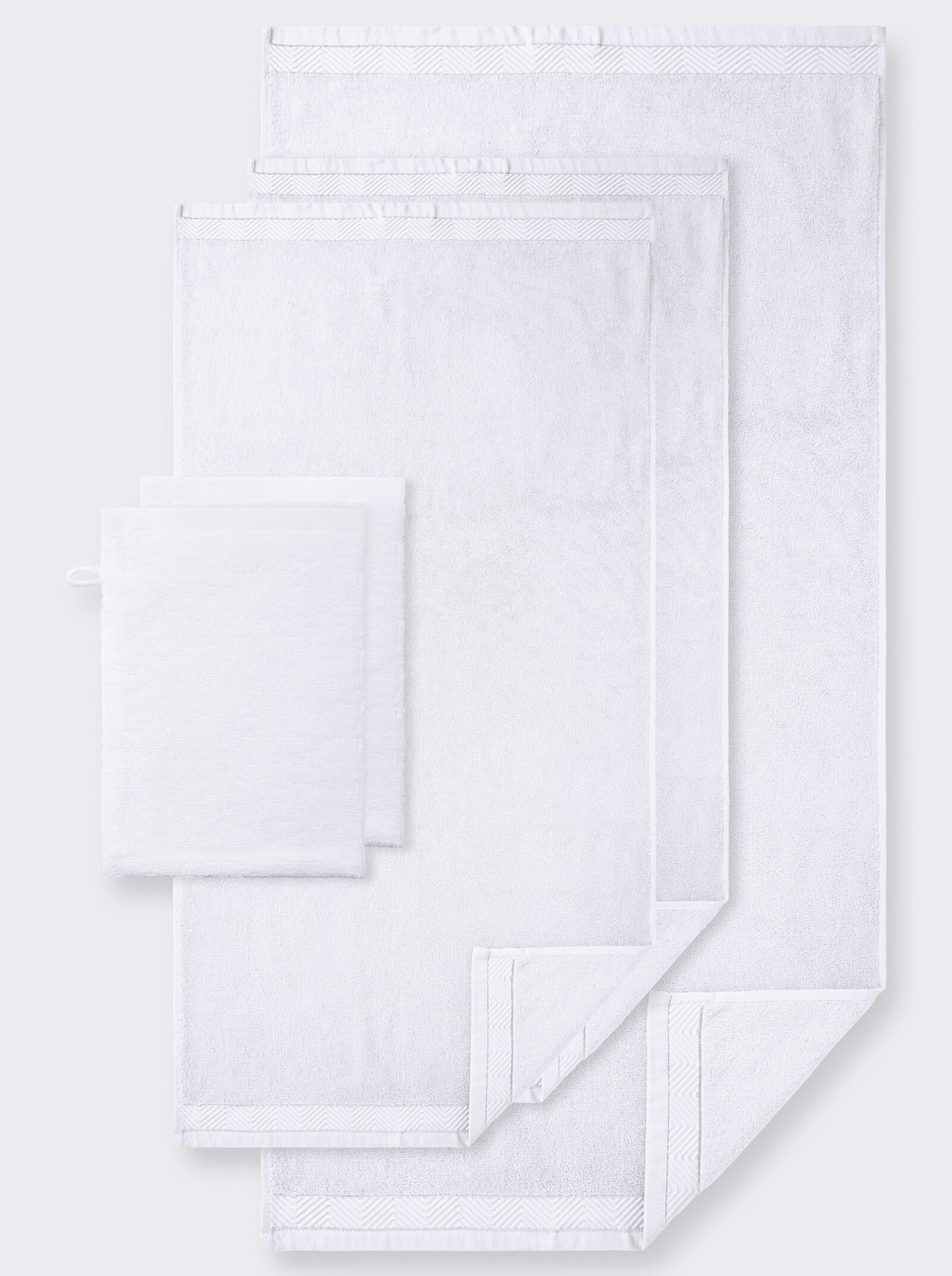 wäschepur Handdoek van gevolde badstof - wit