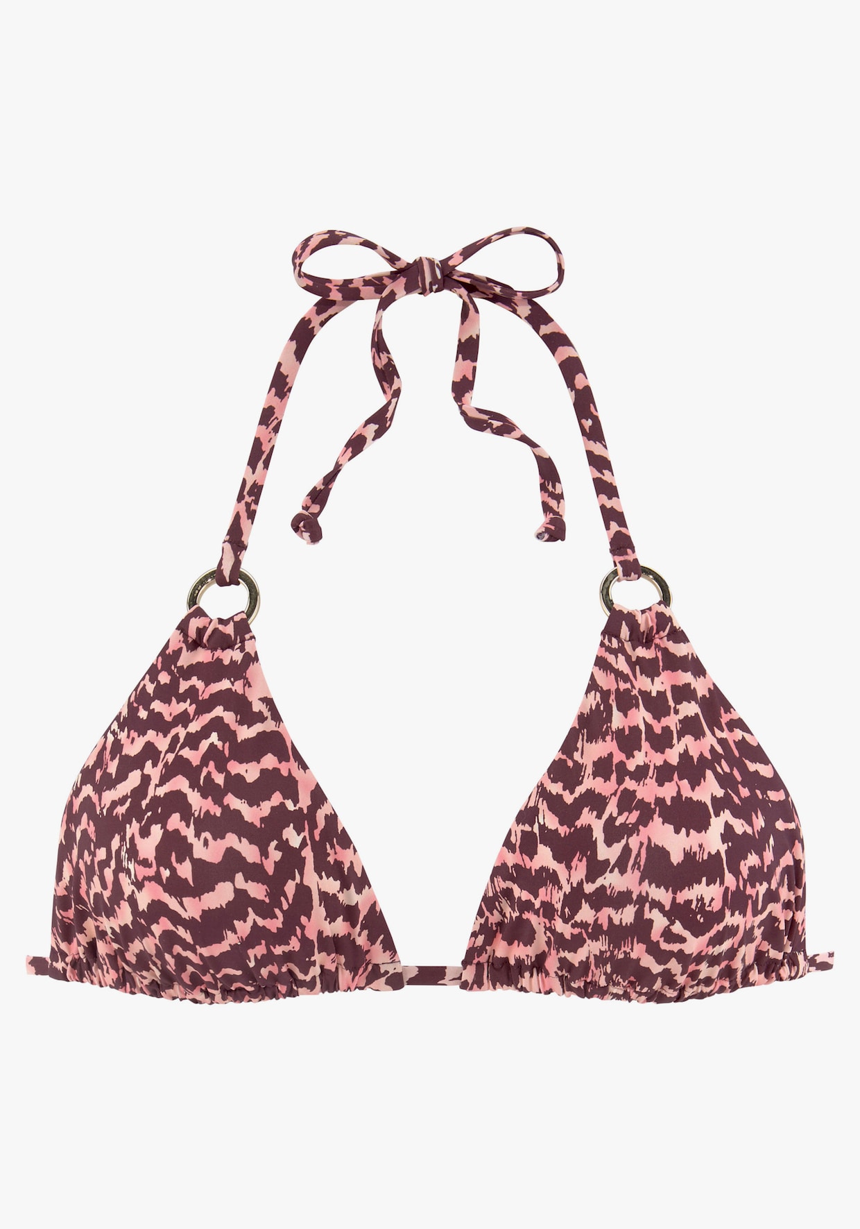 LASCANA Triangel-Bikini-Top - bordeaux bedruckt