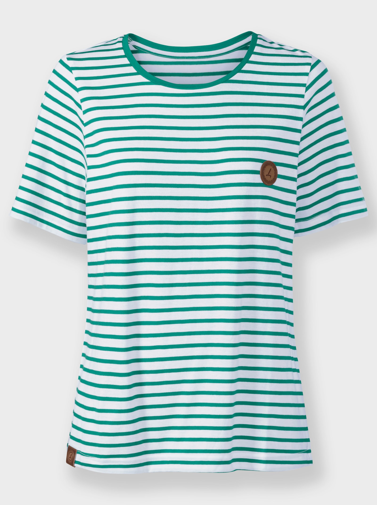 Shirt im Streifenmuster - smaragd-weiß-gestreift