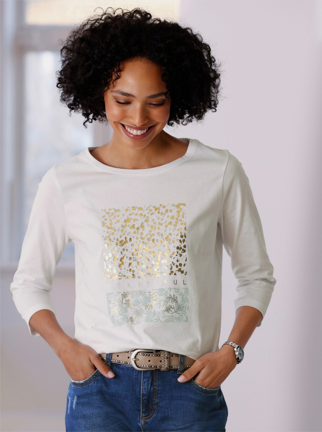 heine Shirt - weiß-bedruckt
