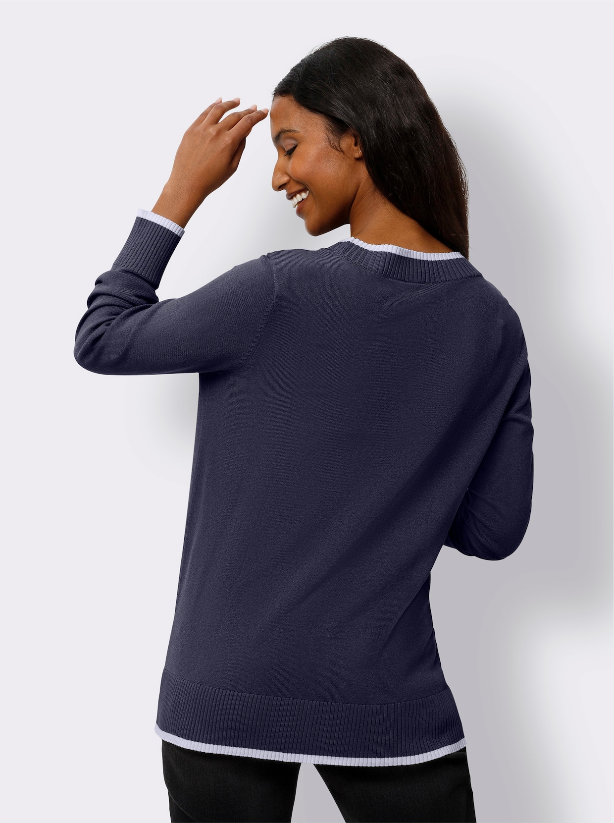 heine Pull en tricot fin - marine